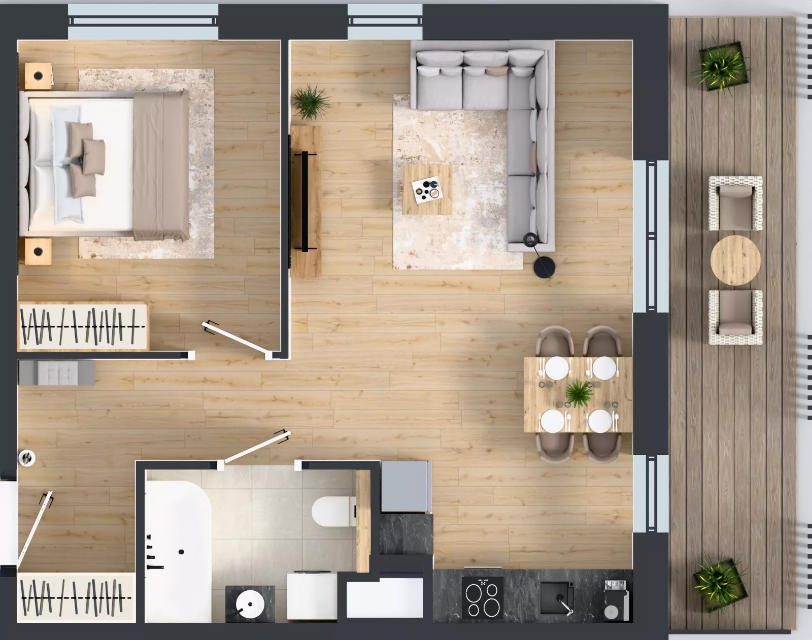 2 pokoje, mieszkanie 48,60 m², piętro 4, oferta nr B.4.2, Żywiecka Vita, Gdańsk, Wrzeszcz, Wrzeszcz Dolny, ul. Żywiecka 2C