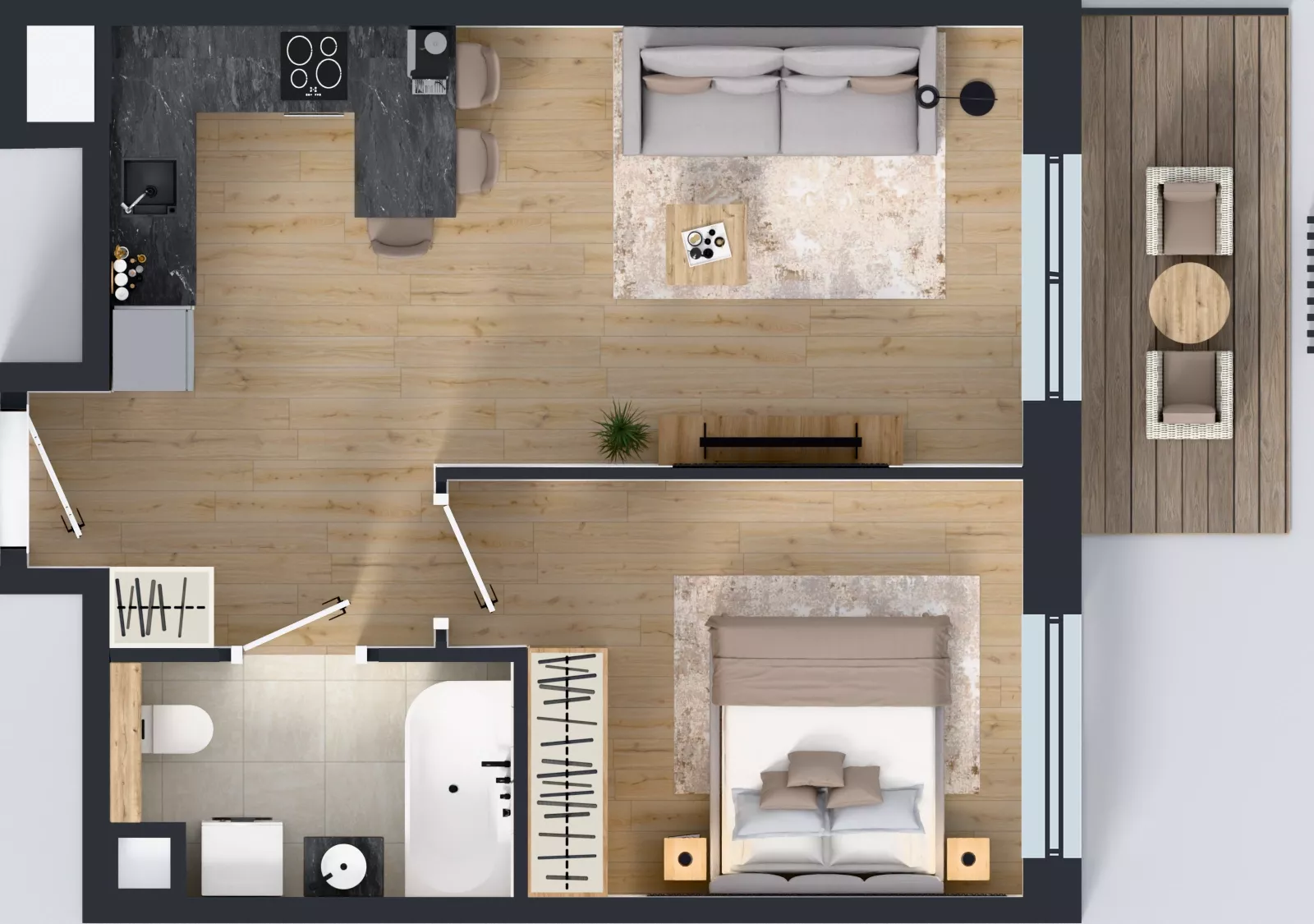 2 pokoje, mieszkanie 42,50 m², piętro 4, oferta nr B.4.3, Żywiecka Vita, Gdańsk, Wrzeszcz, Wrzeszcz Dolny, ul. Żywiecka 2C