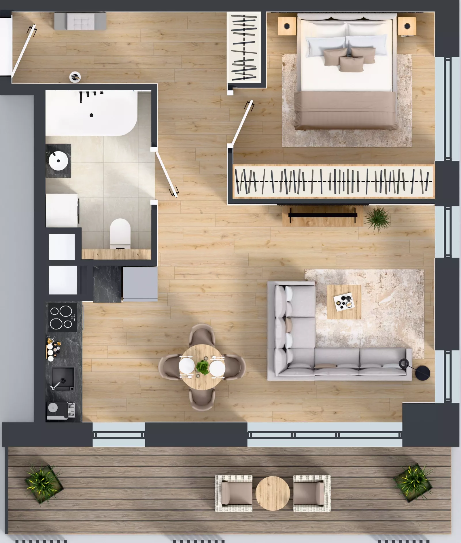2 pokoje, mieszkanie 46,11 m², piętro 4, oferta nr B.4.4, Żywiecka Vita, Gdańsk, Wrzeszcz, Wrzeszcz Dolny, ul. Żywiecka 2C