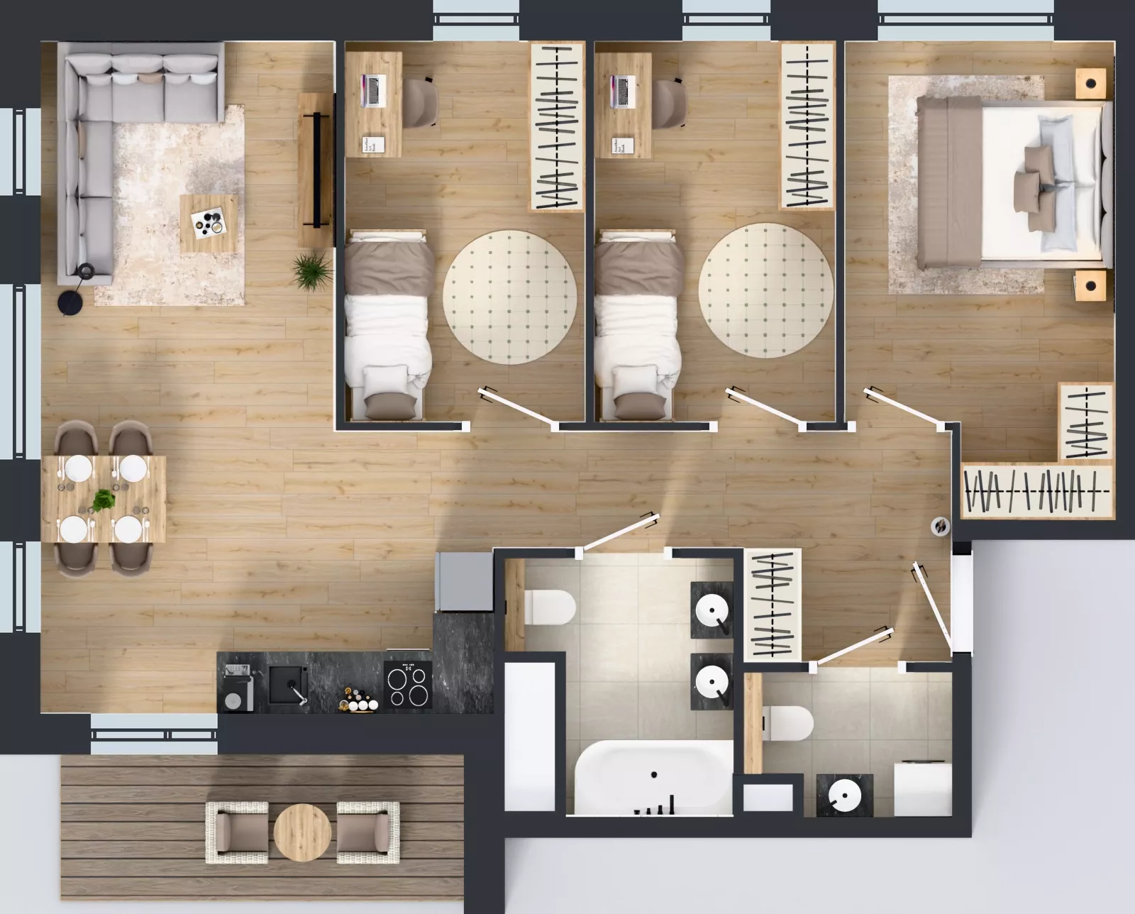 4 pokoje, mieszkanie 74,84 m², piętro 5, oferta nr B.5.1, Żywiecka Vita, Gdańsk, Wrzeszcz, Wrzeszcz Dolny, ul. Żywiecka 2C