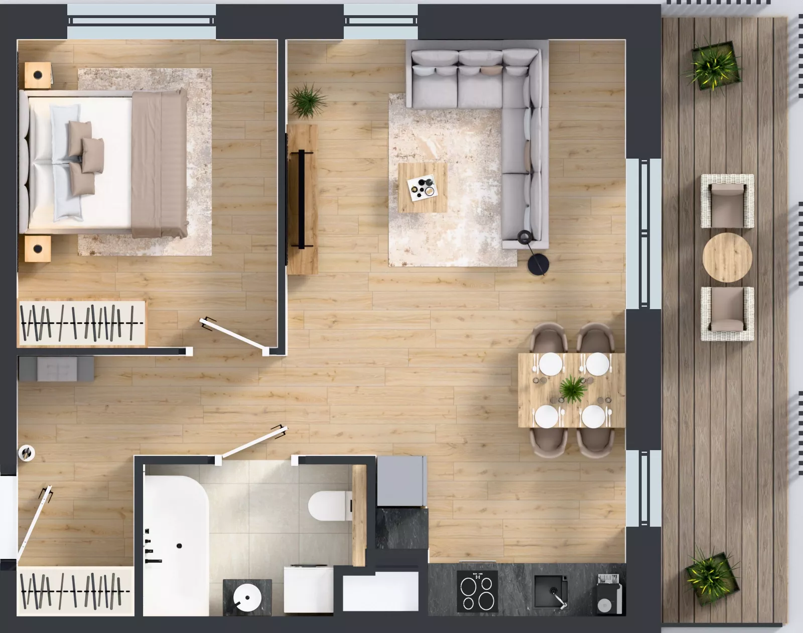 2 pokoje, mieszkanie 49,08 m², piętro 5, oferta nr B.5.2, Żywiecka Vita, Gdańsk, Wrzeszcz, Wrzeszcz Dolny, ul. Żywiecka 2C