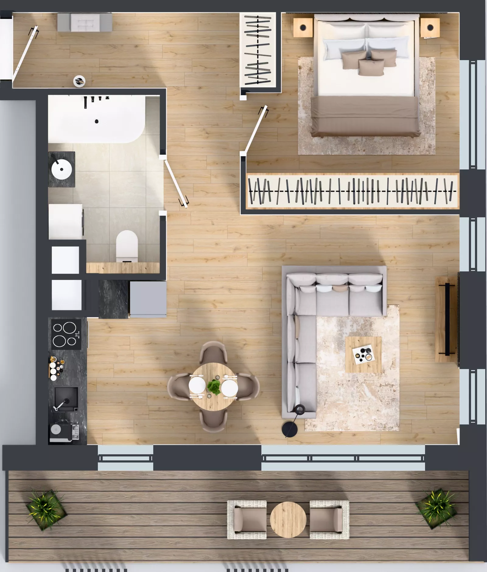 2 pokoje, mieszkanie 46,65 m², piętro 5, oferta nr B.5.4, Żywiecka Vita, Gdańsk, Wrzeszcz, Wrzeszcz Dolny, ul. Żywiecka 2C