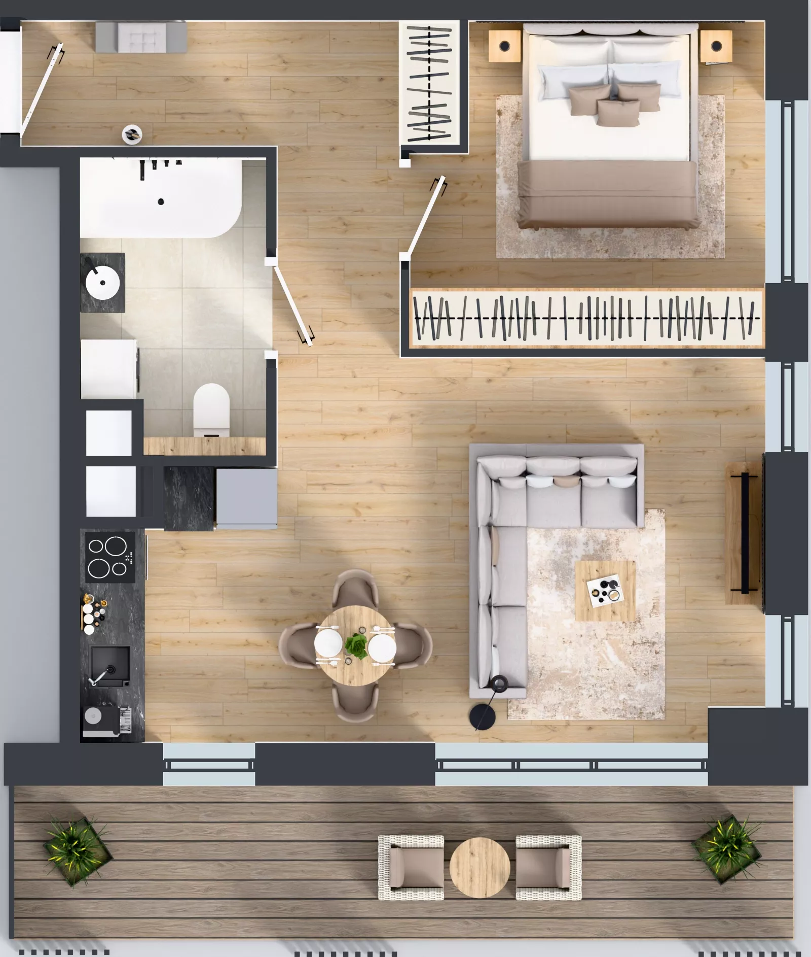 2 pokoje, mieszkanie 46,65 m², piętro 6, oferta nr B.6.4, Żywiecka Vita, Gdańsk, Wrzeszcz, Wrzeszcz Dolny, ul. Żywiecka 2C