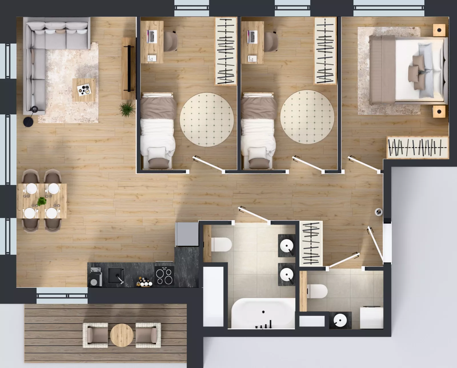 4 pokoje, mieszkanie 72,72 m², piętro 7, oferta nr B.7.1, Żywiecka Vita, Gdańsk, Wrzeszcz, Wrzeszcz Dolny, ul. Żywiecka 2C