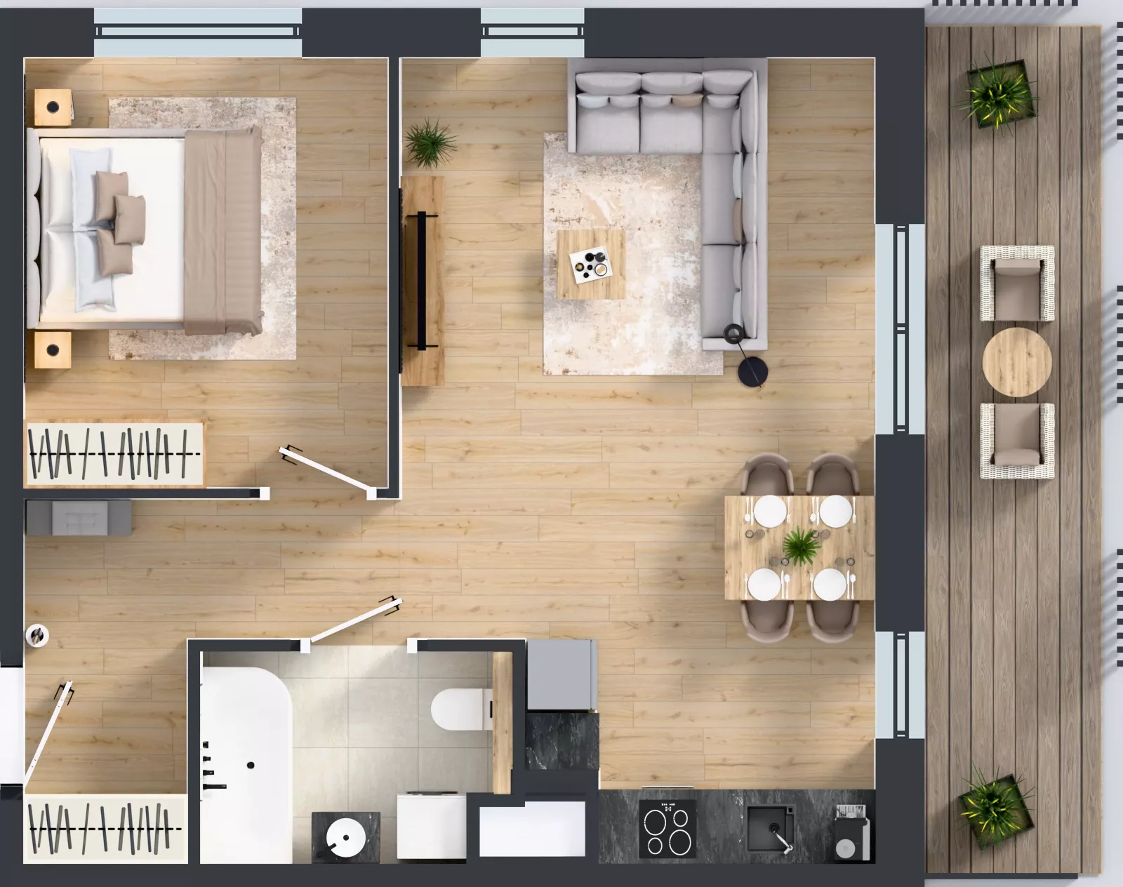 2 pokoje, mieszkanie 49,08 m², piętro 7, oferta nr B.7.2, Żywiecka Vita, Gdańsk, Wrzeszcz, Wrzeszcz Dolny, ul. Żywiecka 2C