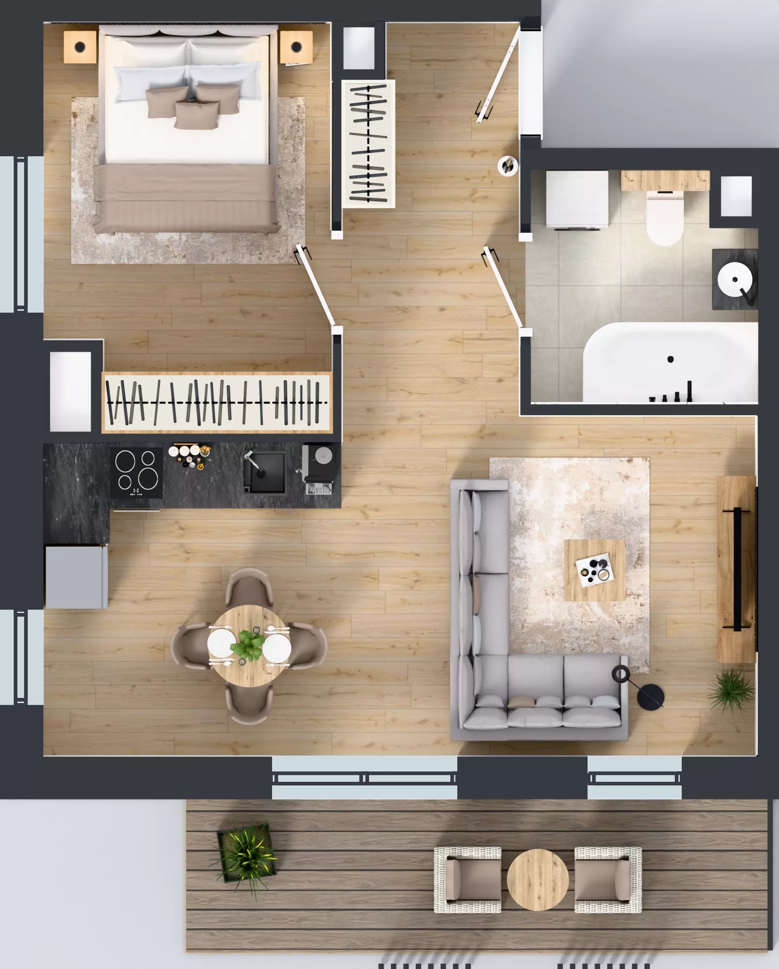2 pokoje, mieszkanie 43,64 m², piętro 8, oferta nr B.8.4, Żywiecka Vita, Gdańsk, Wrzeszcz, Wrzeszcz Dolny, ul. Żywiecka 2C