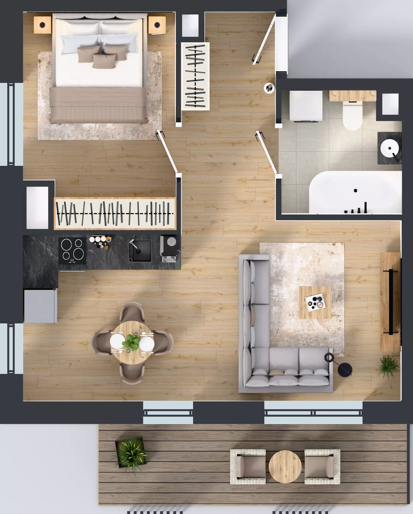 2 pokoje, mieszkanie 43,63 m², piętro 9, oferta nr B.9.4, Żywiecka Vita, Gdańsk, Wrzeszcz, Wrzeszcz Dolny, ul. Żywiecka 2C