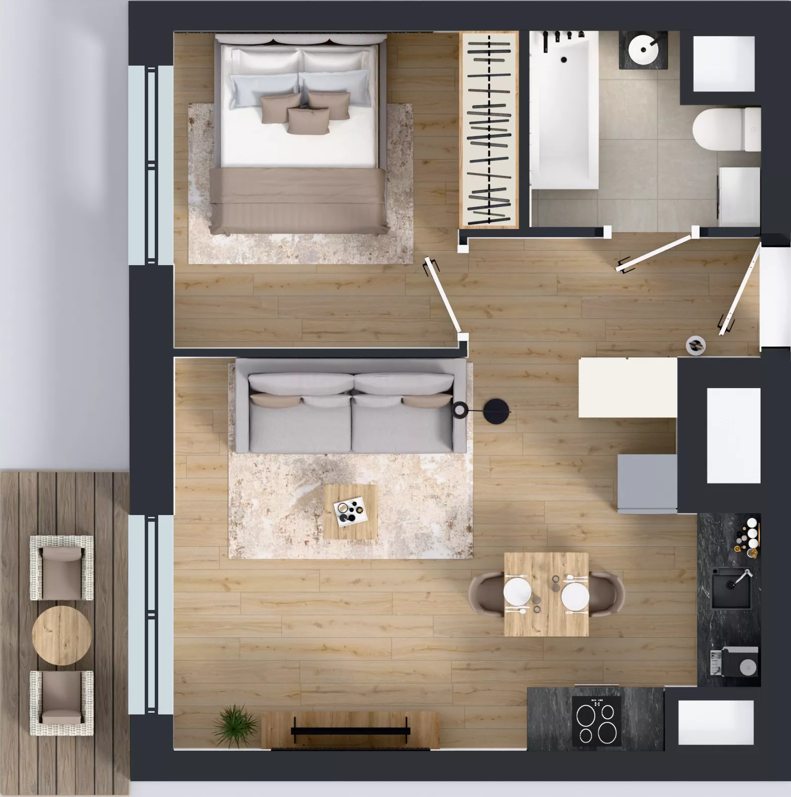2 pokoje, mieszkanie 39,45 m², piętro 1, oferta nr 2.1.M08, Morska Vita II, Gdynia, Leszczynki, Leszczynki, ul. Działdowska 3A
