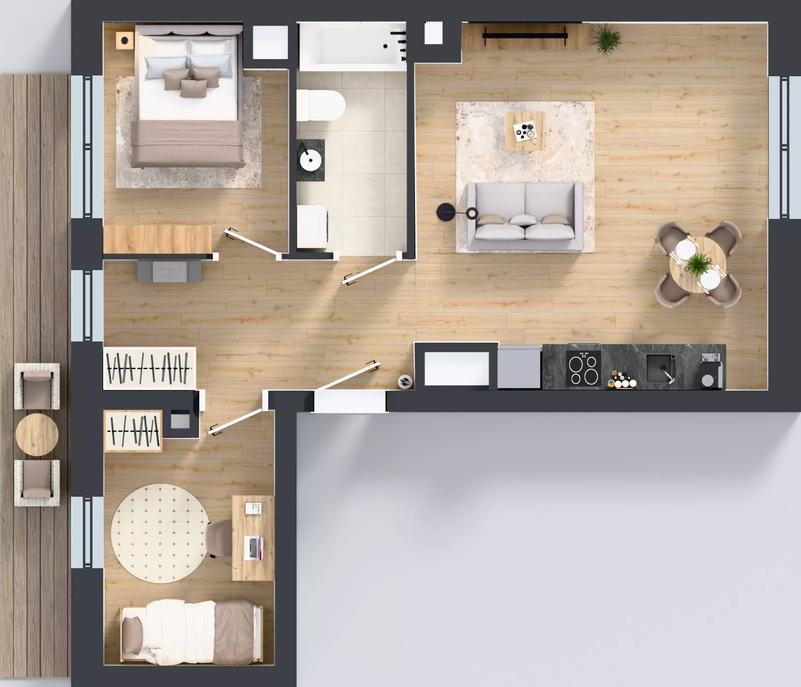 3 pokoje, mieszkanie 54,43 m², piętro 1, oferta nr 2.1.M10, Morska Vita II, Gdynia, Leszczynki, Leszczynki, ul. Działdowska 3A