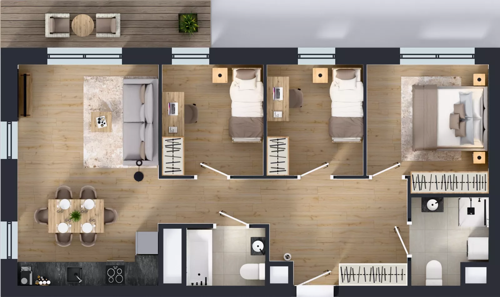 4 pokoje, mieszkanie 71,32 m², piętro 10, oferta nr 2.10.M04, Morska Vita II, Gdynia, Leszczynki, Leszczynki, ul. Działdowska 3A