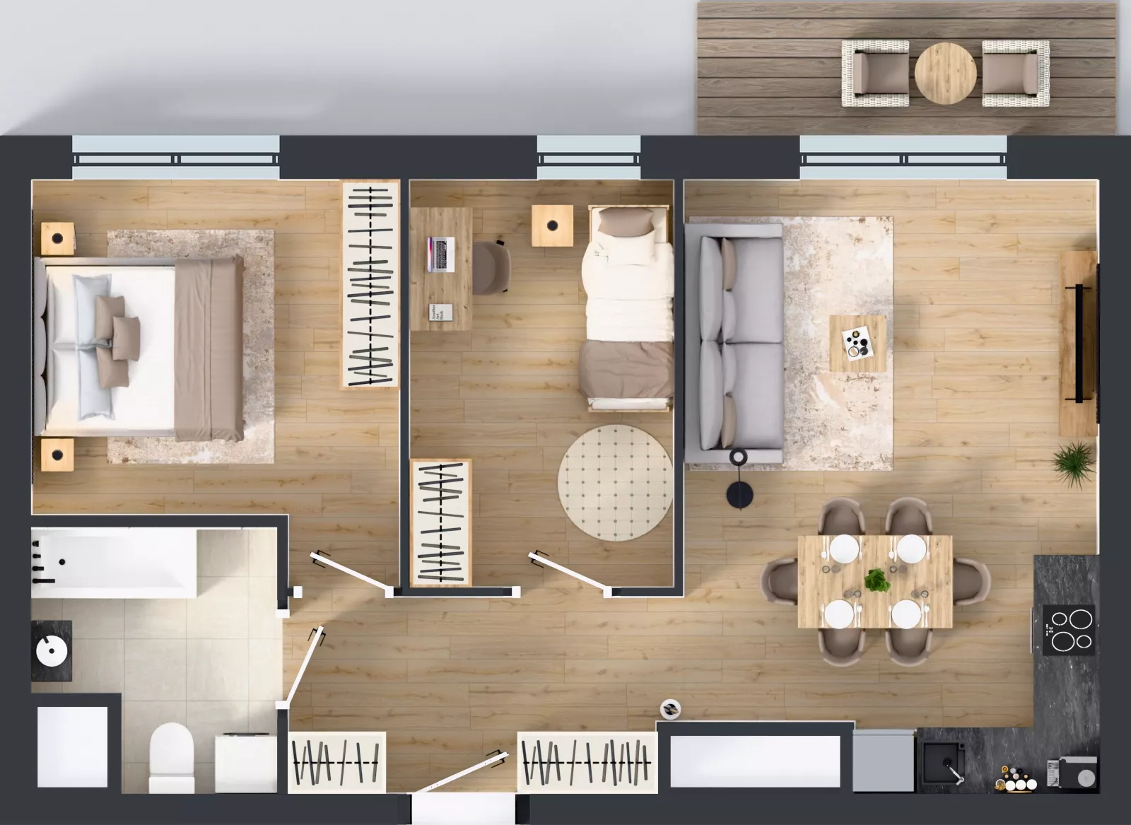 3 pokoje, mieszkanie 58,02 m², piętro 10, oferta nr 2.10.M06, Morska Vita II, Gdynia, Leszczynki, Leszczynki, ul. Działdowska 3A