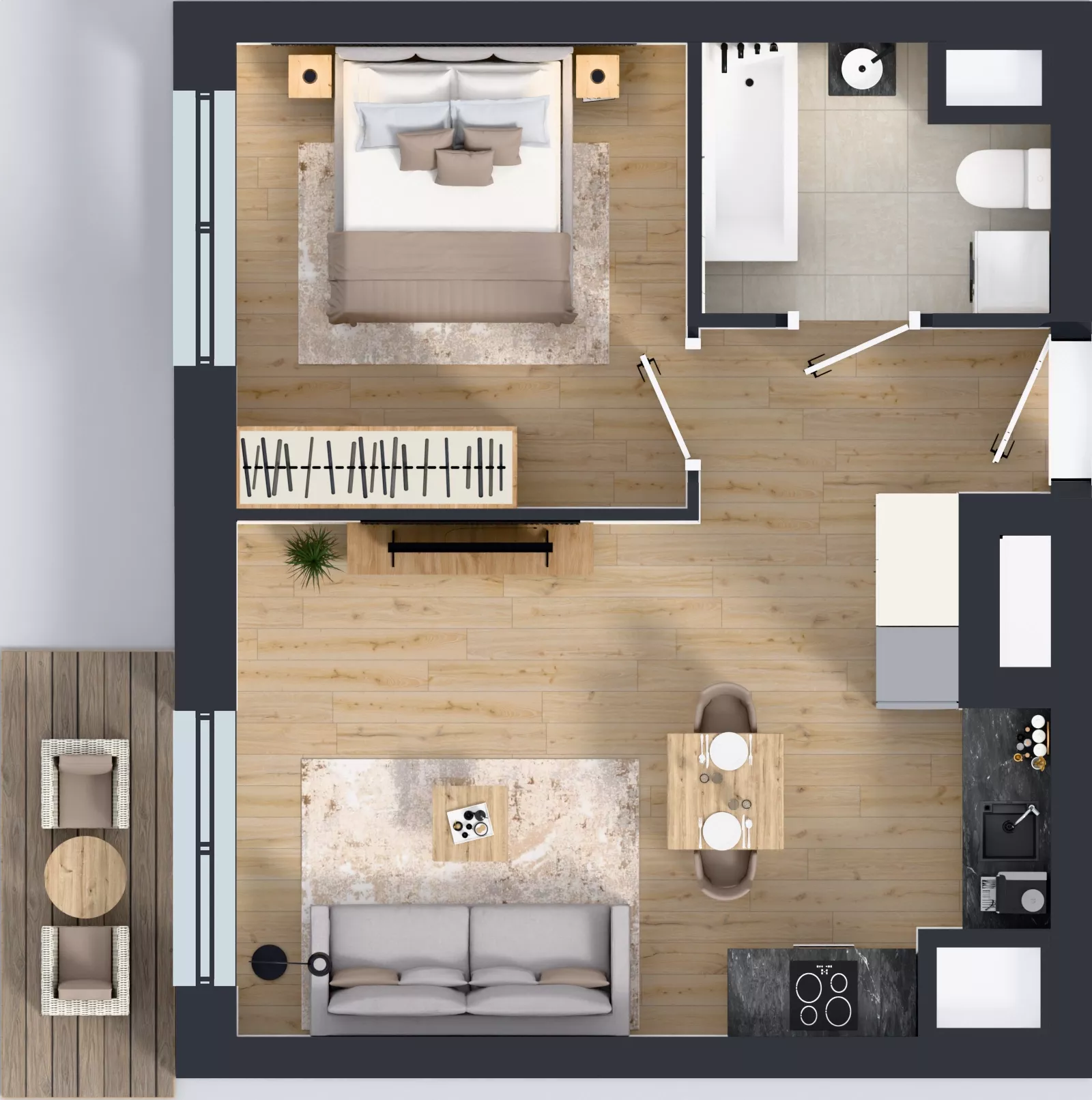 2 pokoje, mieszkanie 40,09 m², piętro 11, oferta nr 2.11.M08, Morska Vita II, Gdynia, Leszczynki, Leszczynki, ul. Działdowska 3A