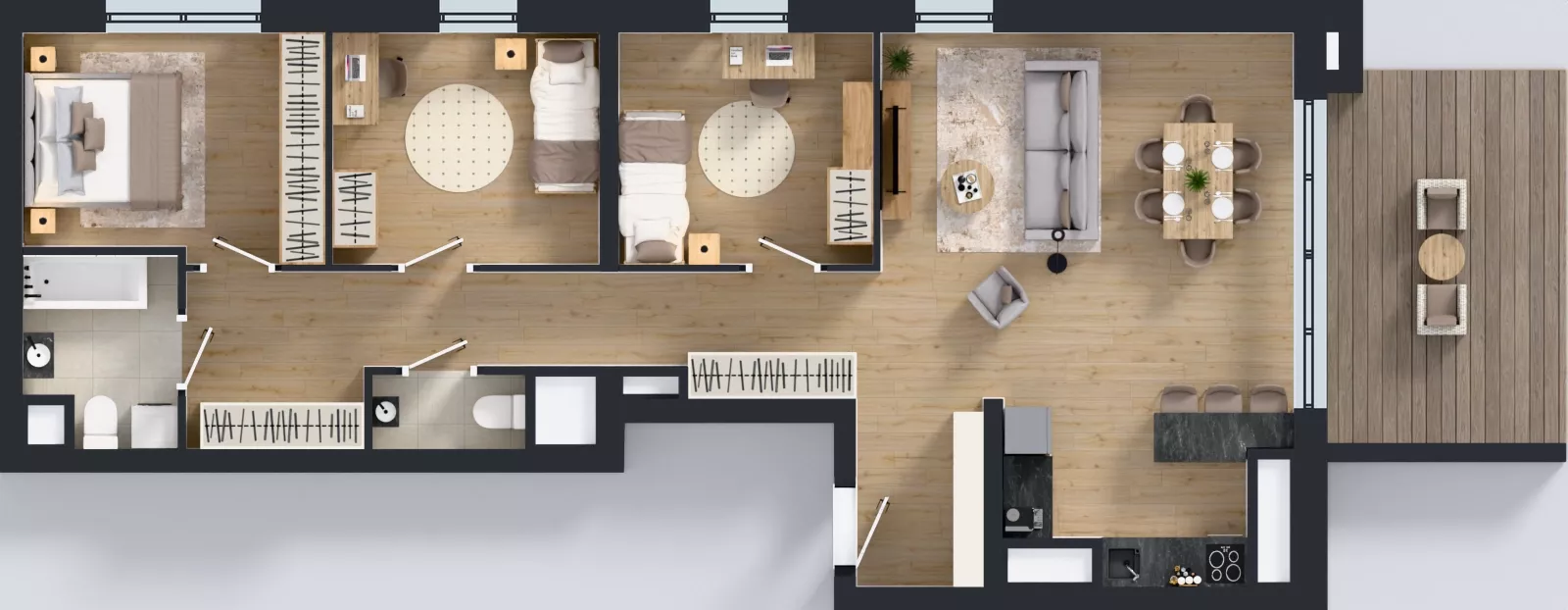 4 pokoje, mieszkanie 89,48 m², piętro 13, oferta nr 2.13.M02, Morska Vita II, Gdynia, Leszczynki, Leszczynki, ul. Działdowska 3A