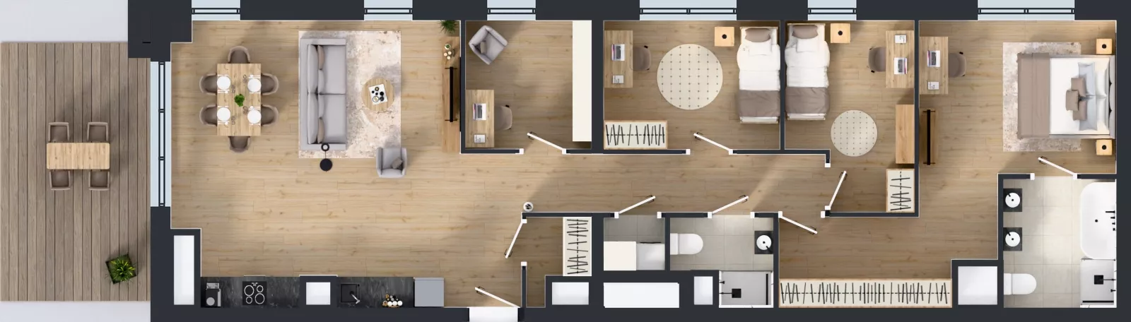5 pokoi, mieszkanie 107,55 m², piętro 13, oferta nr 2.13.M03, Morska Vita II, Gdynia, Leszczynki, Leszczynki, ul. Działdowska 3A