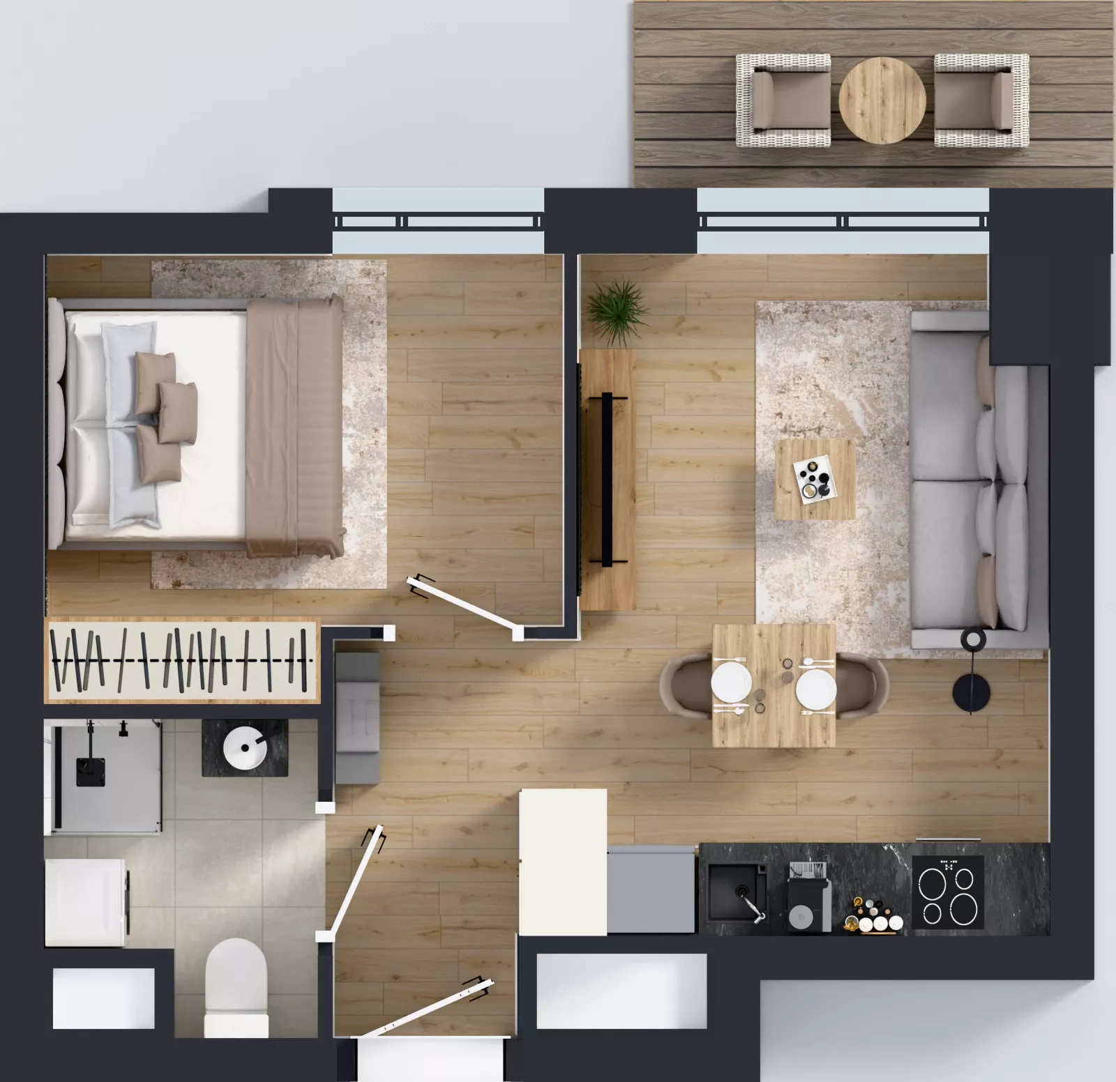 2 pokoje, mieszkanie 33,55 m², piętro 13, oferta nr 2.13.M08, Morska Vita II, Gdynia, Leszczynki, Leszczynki, ul. Działdowska 3A