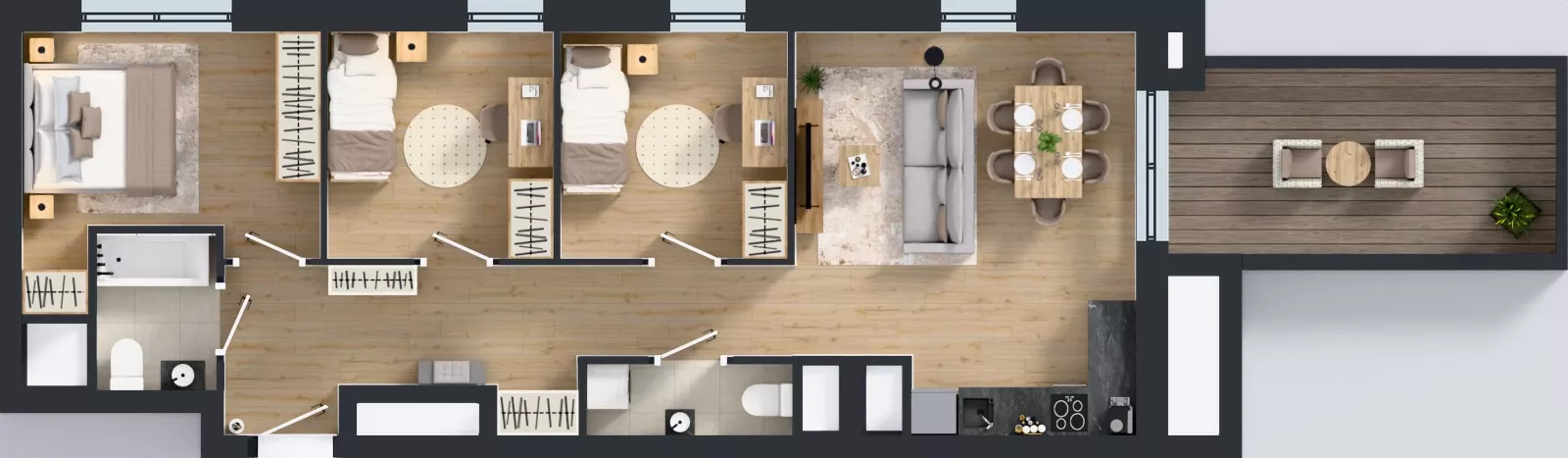 4 pokoje, mieszkanie 72,53 m², piętro 16, oferta nr 2.16.M01, Morska Vita II, Gdynia, Leszczynki, Leszczynki, ul. Działdowska 3A