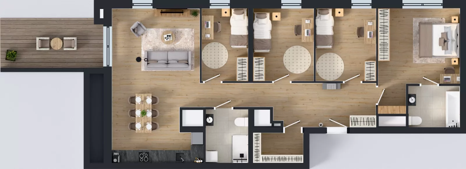5 pokoi, mieszkanie 111,93 m², piętro 16, oferta nr 2.16.M02, Morska Vita II, Gdynia, Leszczynki, Leszczynki, ul. Działdowska 3A