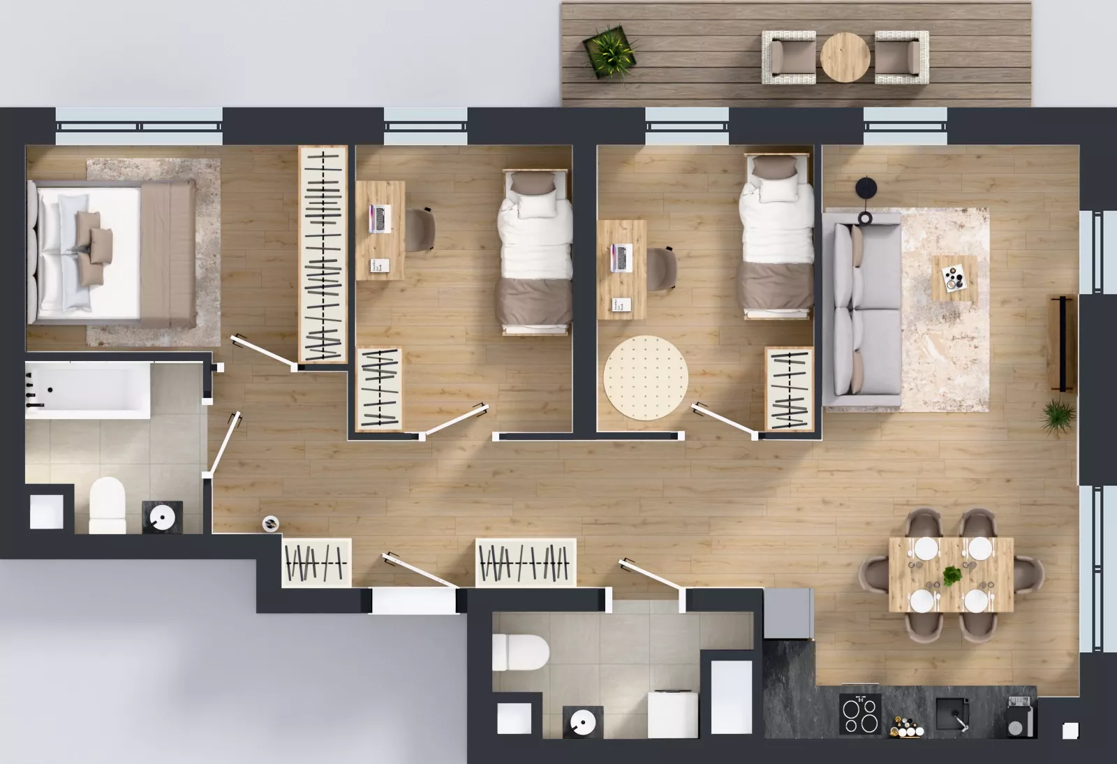 4 pokoje, mieszkanie 73,55 m², piętro 2, oferta nr 2.2.M03, Morska Vita II, Gdynia, Leszczynki, Leszczynki, ul. Działdowska 3A