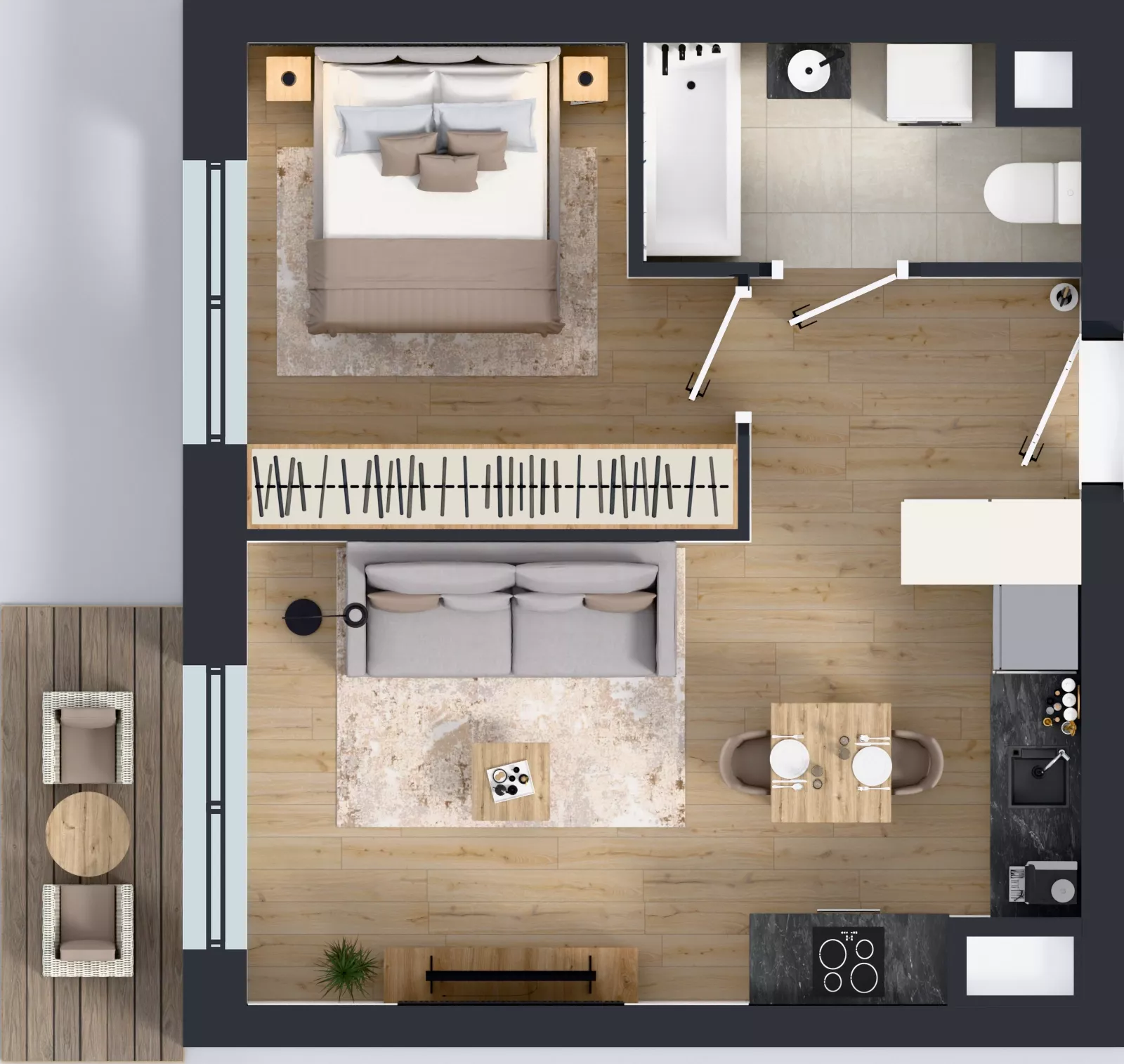 2 pokoje, mieszkanie 38,15 m², piętro 2, oferta nr 2.2.M06, Morska Vita II, Gdynia, Leszczynki, Leszczynki, ul. Działdowska 3A
