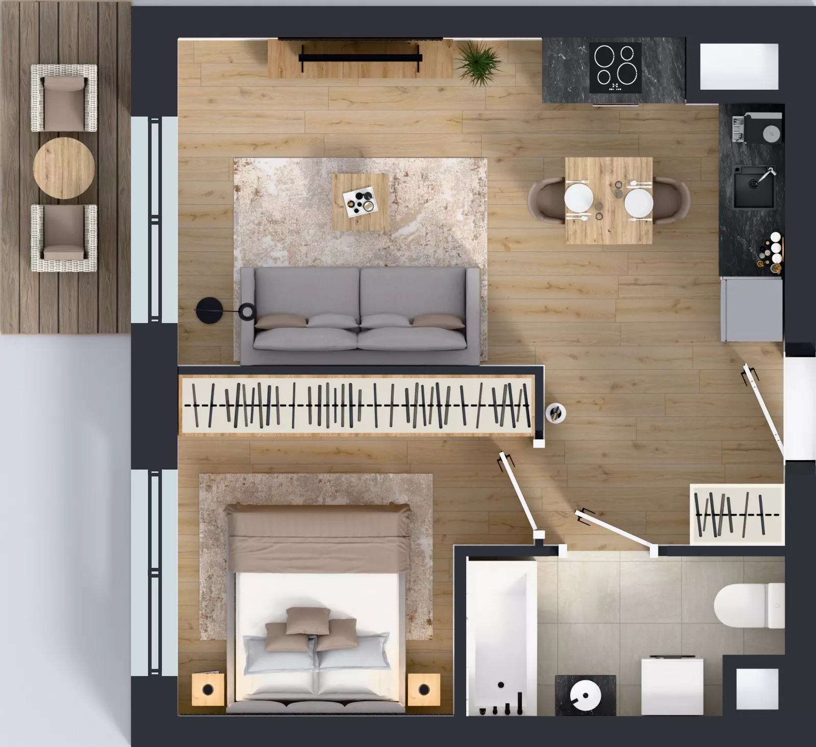 2 pokoje, mieszkanie 36,94 m², piętro 2, oferta nr 2.2.M07, Morska Vita II, Gdynia, Leszczynki, Leszczynki, ul. Działdowska 3A