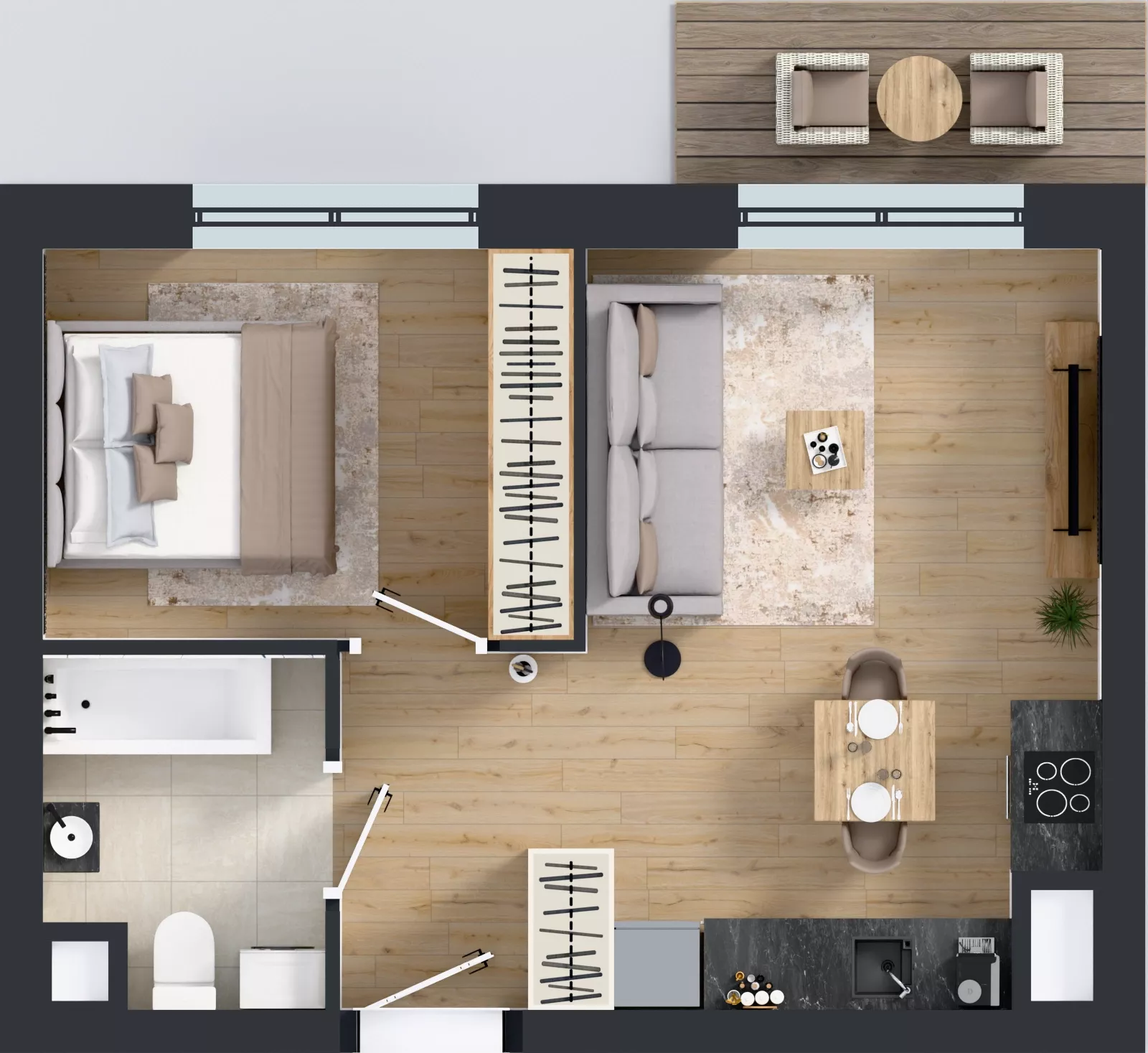 2 pokoje, mieszkanie 37,95 m², piętro 5, oferta nr 2.5.M02, Morska Vita II, Gdynia, Leszczynki, Leszczynki, ul. Działdowska 3A
