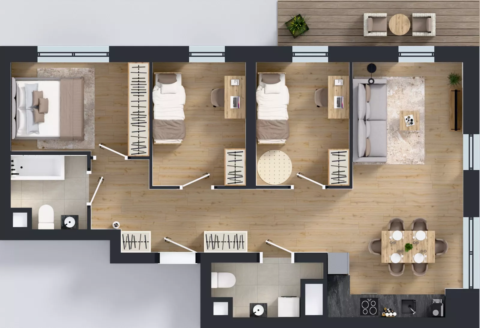 4 pokoje, mieszkanie 73,55 m², piętro 5, oferta nr 2.5.M03, Morska Vita II, Gdynia, Leszczynki, Leszczynki, ul. Działdowska 3A