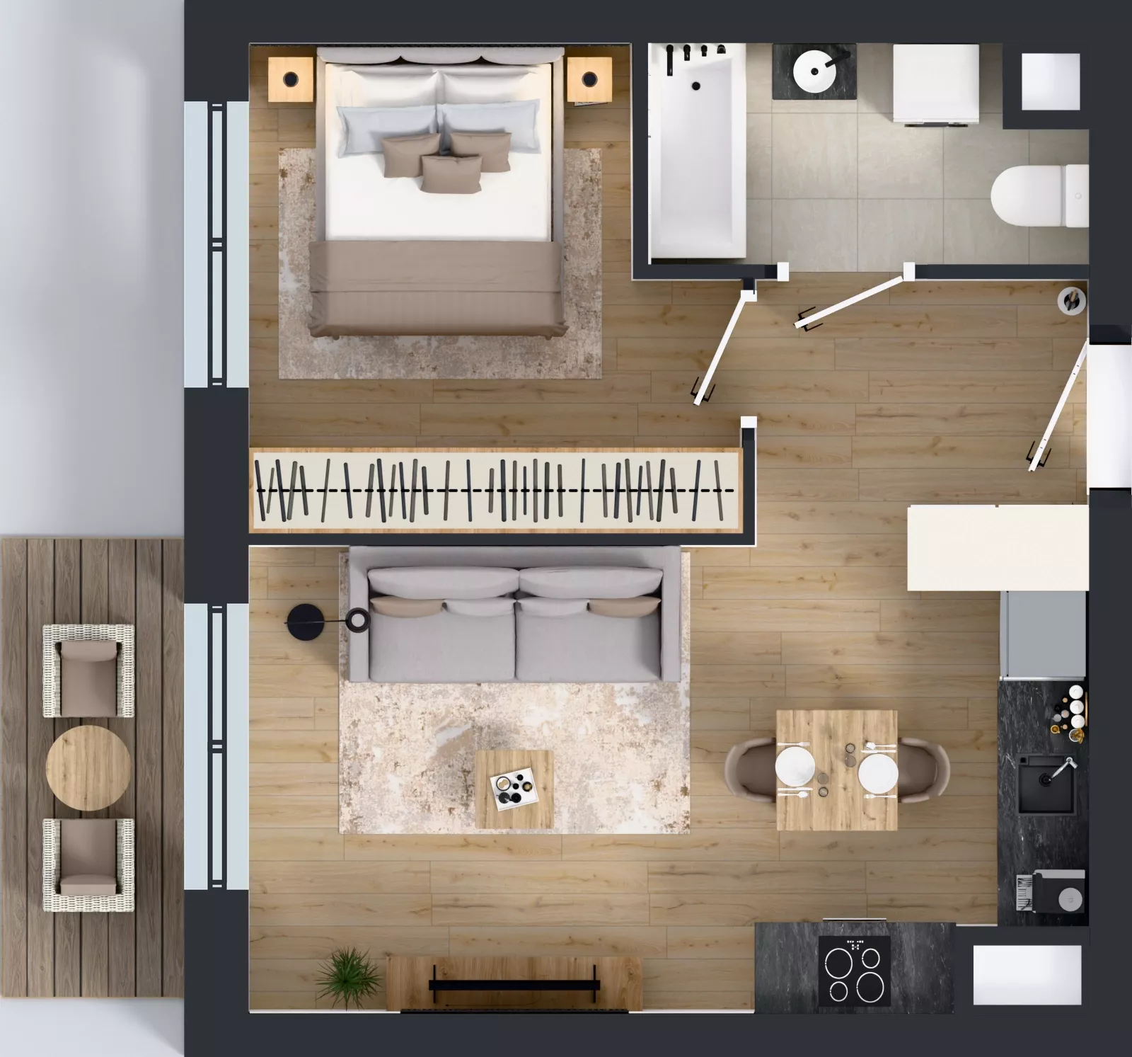 2 pokoje, mieszkanie 38,15 m², piętro 5, oferta nr 2.5.M06, Morska Vita II, Gdynia, Leszczynki, Leszczynki, ul. Działdowska 3A