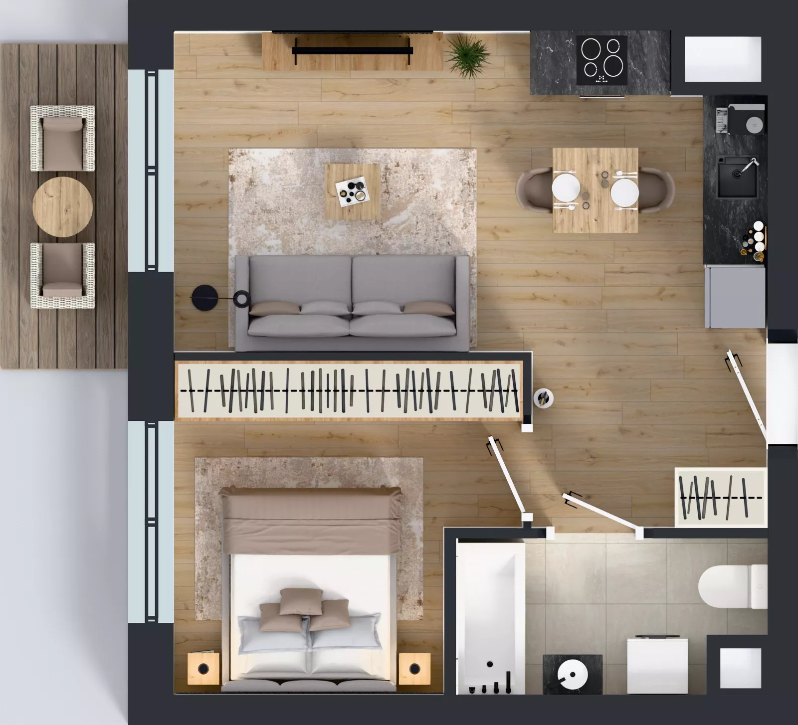 2 pokoje, mieszkanie 36,94 m², piętro 5, oferta nr 2.5.M07, Morska Vita II, Gdynia, Leszczynki, Leszczynki, ul. Działdowska 3A
