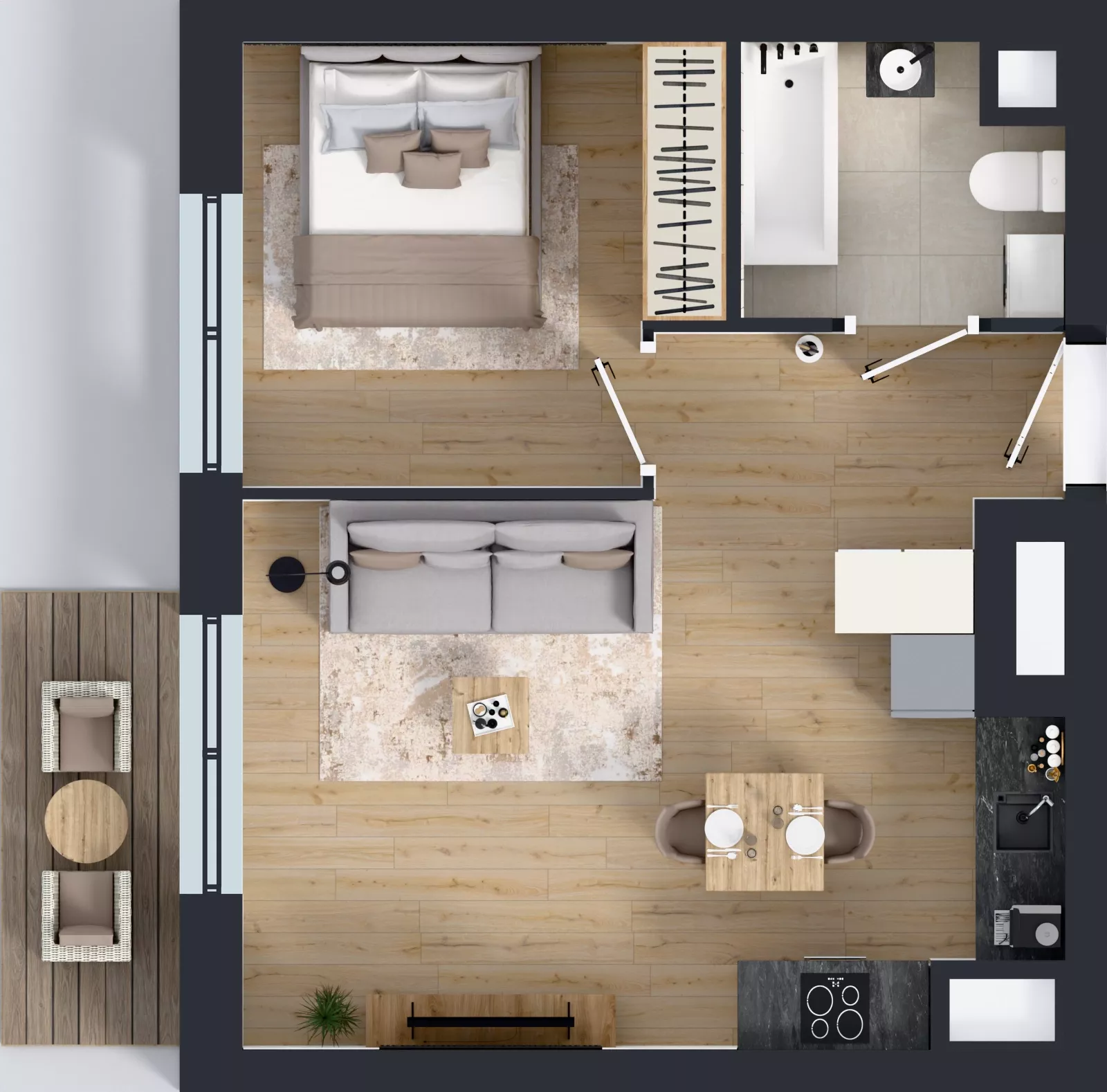2 pokoje, mieszkanie 39,96 m², piętro 6, oferta nr 2.6.M08, Morska Vita II, Gdynia, Leszczynki, Leszczynki, ul. Działdowska 3A