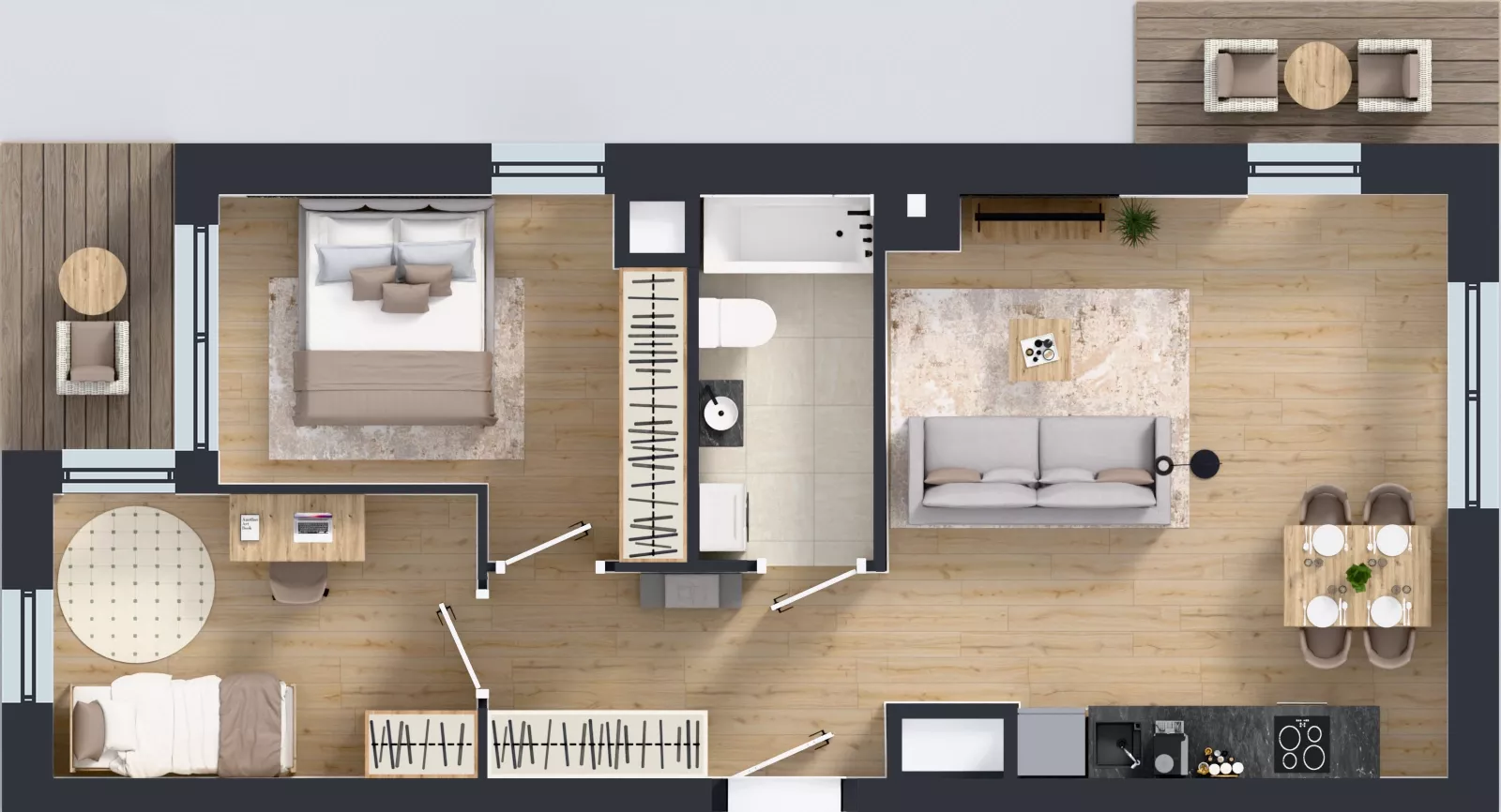3 pokoje, mieszkanie 57,41 m², piętro 6, oferta nr 2.6.M11, Morska Vita II, Gdynia, Leszczynki, Leszczynki, ul. Działdowska 3A