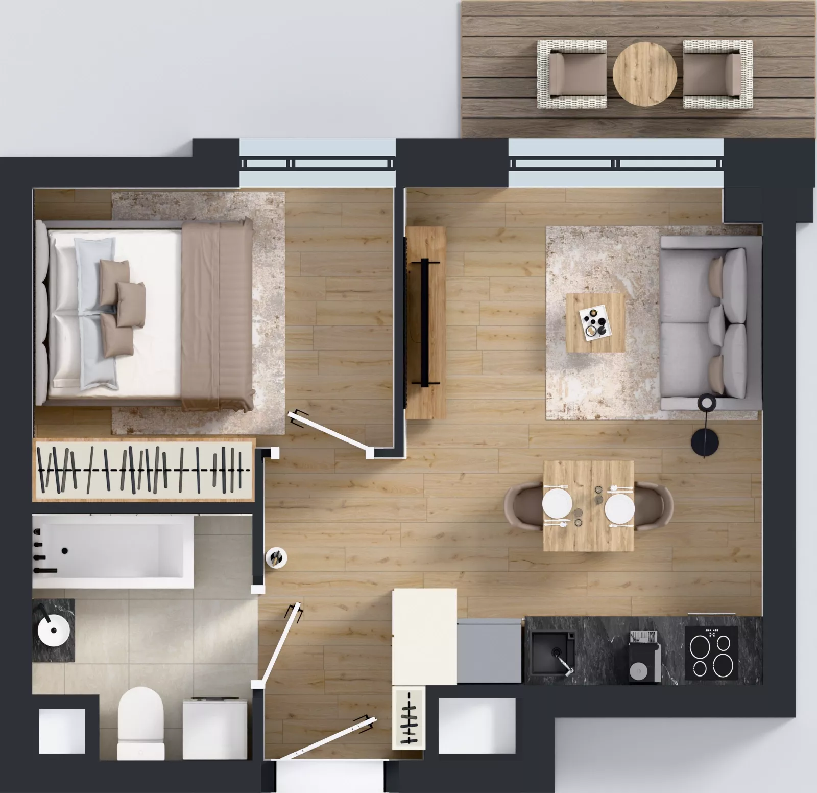 2 pokoje, mieszkanie 33,05 m², piętro 6, oferta nr 2.6.M12, Morska Vita II, Gdynia, Leszczynki, Leszczynki, ul. Działdowska 3A