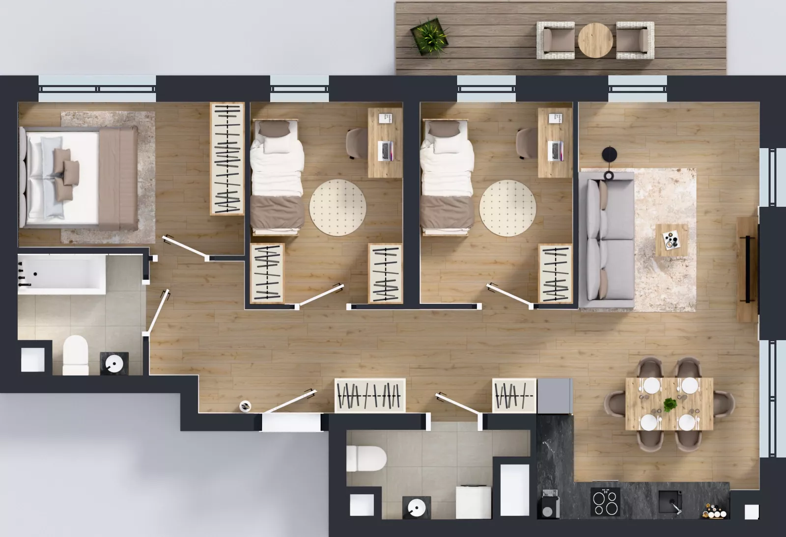 4 pokoje, mieszkanie 74,46 m², piętro 8, oferta nr 2.8.M03, Morska Vita II, Gdynia, Leszczynki, Leszczynki, ul. Działdowska 3A