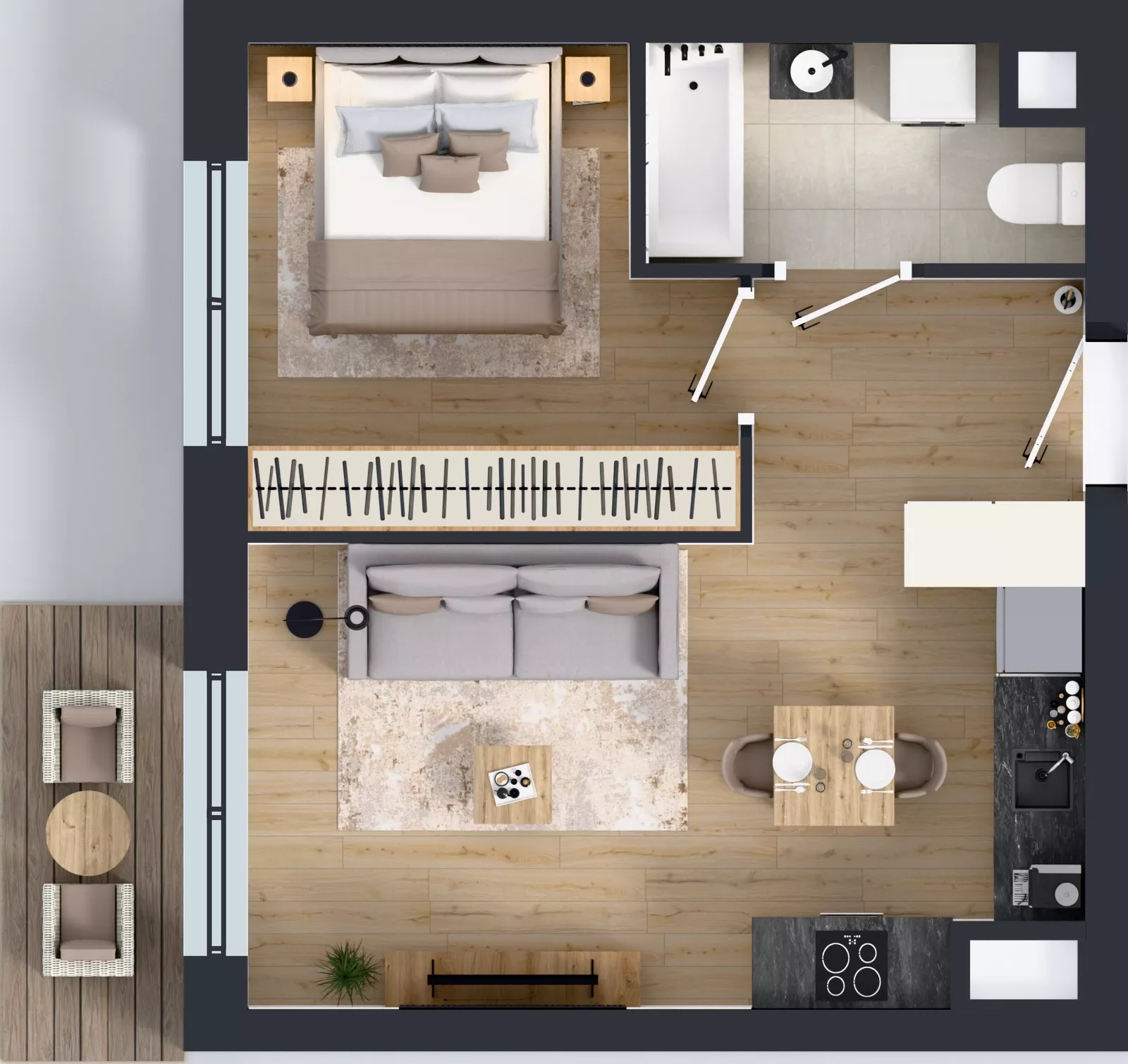 2 pokoje, mieszkanie 38,67 m², piętro 8, oferta nr 2.8.M06, Morska Vita II, Gdynia, Leszczynki, Leszczynki, ul. Działdowska 3A