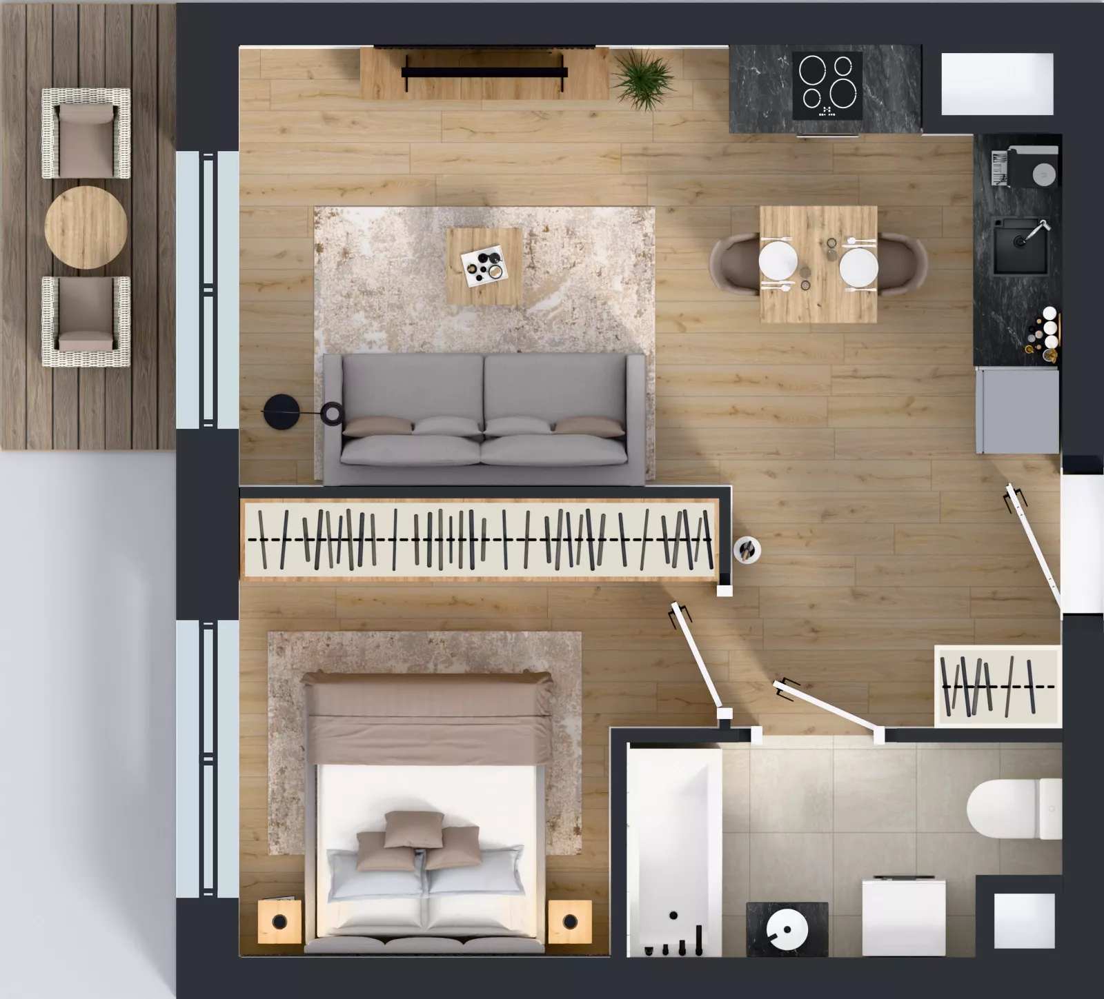 2 pokoje, mieszkanie 37,45 m², piętro 8, oferta nr 2.8.M07, Morska Vita II, Gdynia, Leszczynki, Leszczynki, ul. Działdowska 3A