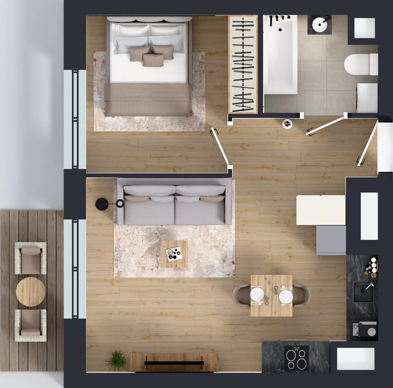 2 pokoje, mieszkanie 40,38 m², piętro 8, oferta nr 2.8.M08, Morska Vita II, Gdynia, Leszczynki, Leszczynki, ul. Działdowska 3A