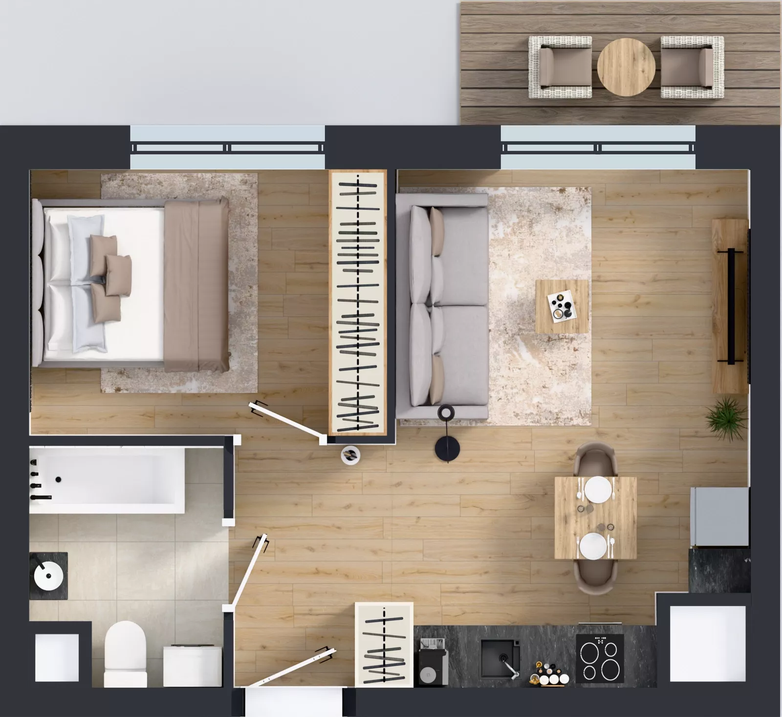 2 pokoje, mieszkanie 38,06 m², piętro 9, oferta nr 2.9.M02, Morska Vita II, Gdynia, Leszczynki, Leszczynki, ul. Działdowska 3A