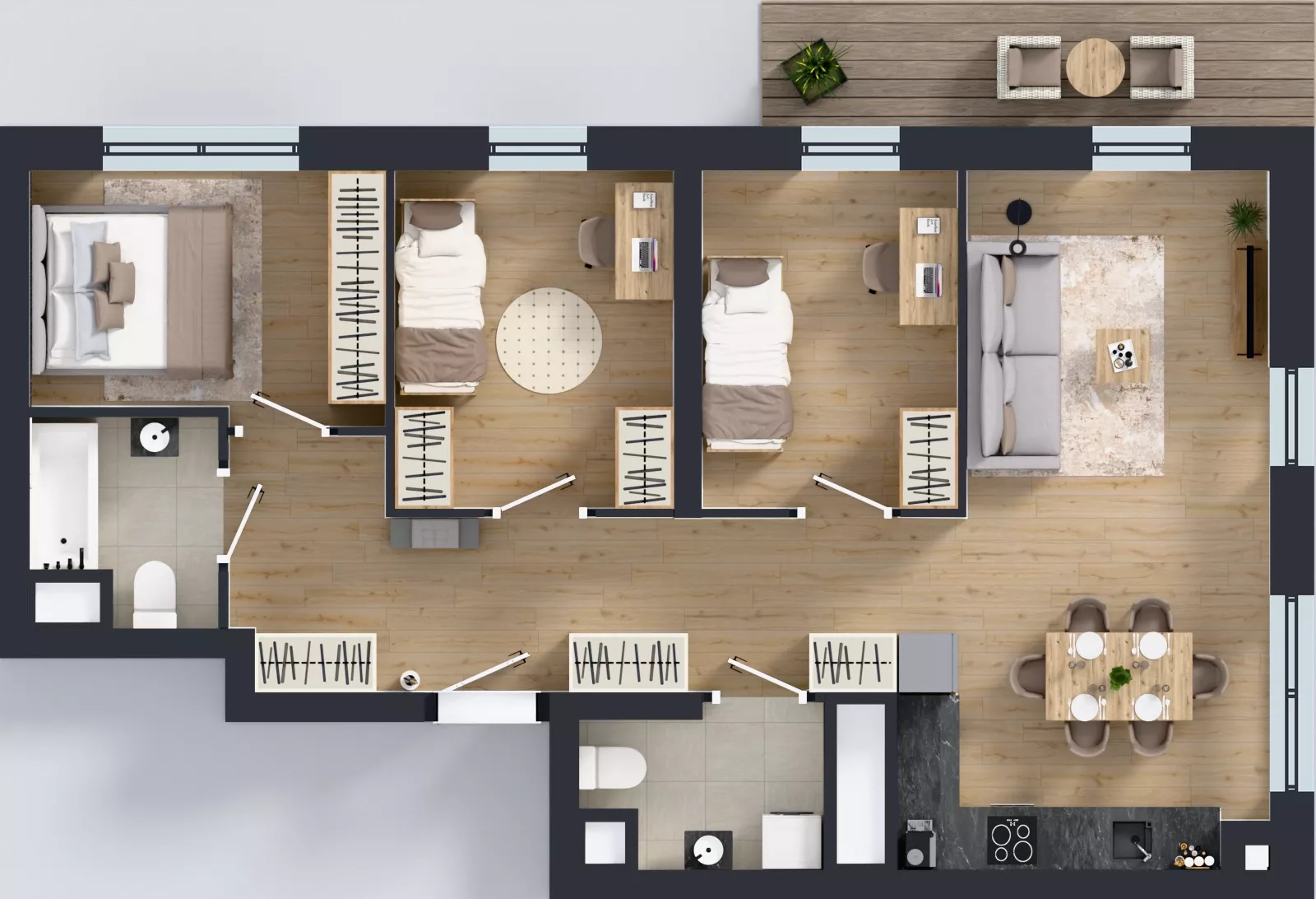 4 pokoje, mieszkanie 74,39 m², piętro 9, oferta nr 2.9.M03, Morska Vita II, Gdynia, Leszczynki, Leszczynki, ul. Działdowska 3A