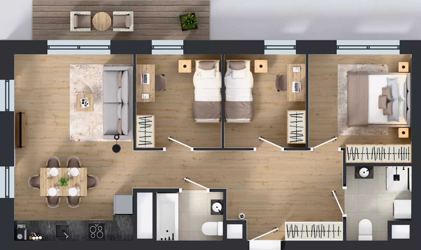 4 pokoje, mieszkanie 71,32 m², piętro 9, oferta nr 2.9.M04, Morska Vita II, Gdynia, Leszczynki, Leszczynki, ul. Działdowska 3A