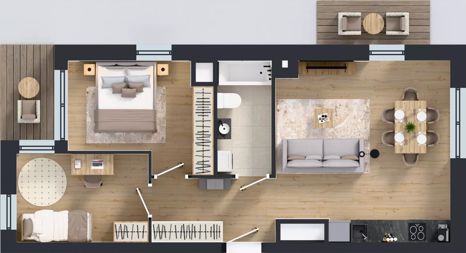 3 pokoje, mieszkanie 57,64 m², piętro 9, oferta nr 2.9.M10, Morska Vita II, Gdynia, Leszczynki, Leszczynki, ul. Działdowska 3A