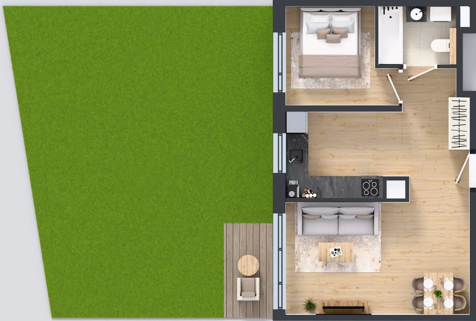 2 pokoje, mieszkanie 42,91 m², parter, oferta nr AA0007, Pilczycka Vita, Wrocław, Pilczyce-Kozanów-Popowice Północne, Pilczyce, ul. Pilczycka 195