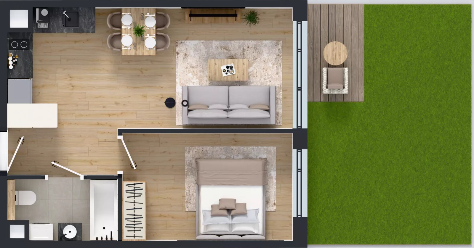 2 pokoje, mieszkanie 39,50 m², parter, oferta nr AA0009, Pilczycka Vita, Wrocław, Pilczyce-Kozanów-Popowice Północne, Pilczyce, ul. Pilczycka 195