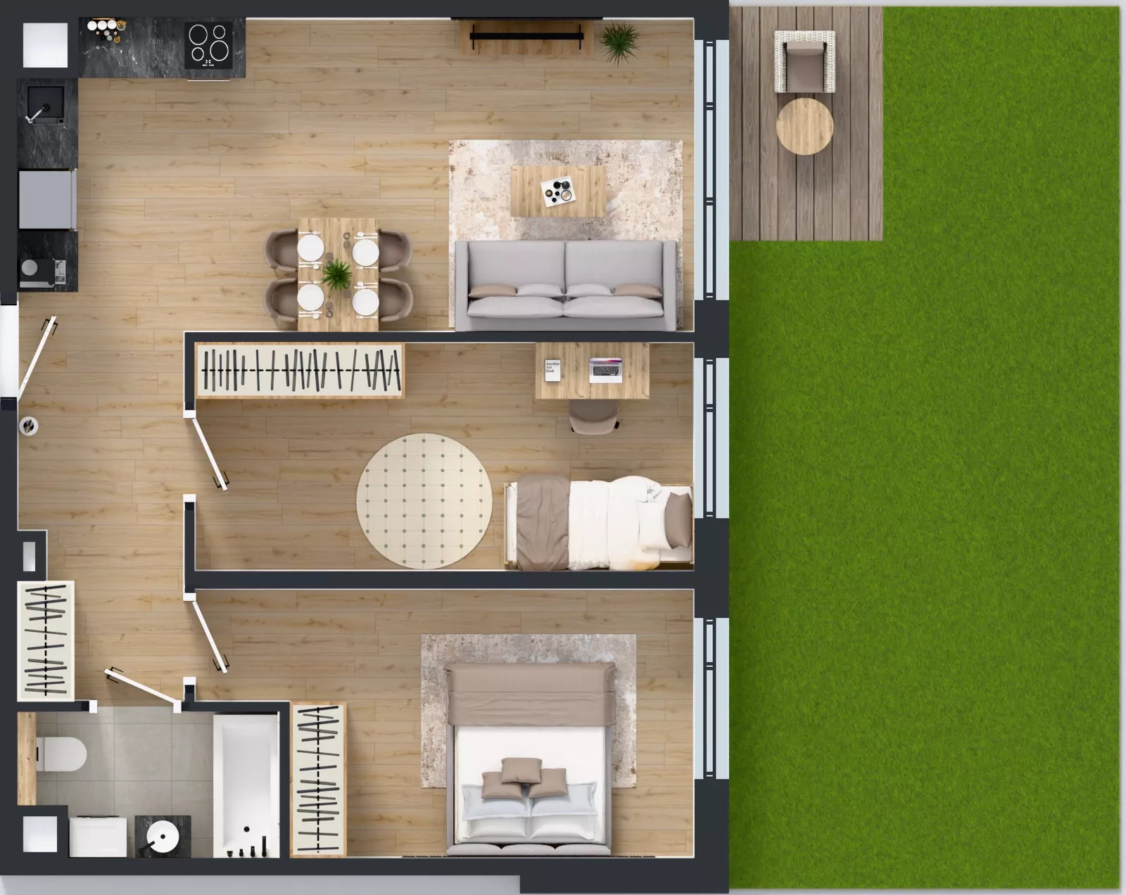 3 pokoje, mieszkanie 59,14 m², parter, oferta nr AA0010, Pilczycka Vita, Wrocław, Pilczyce-Kozanów-Popowice Północne, Pilczyce, ul. Pilczycka 195