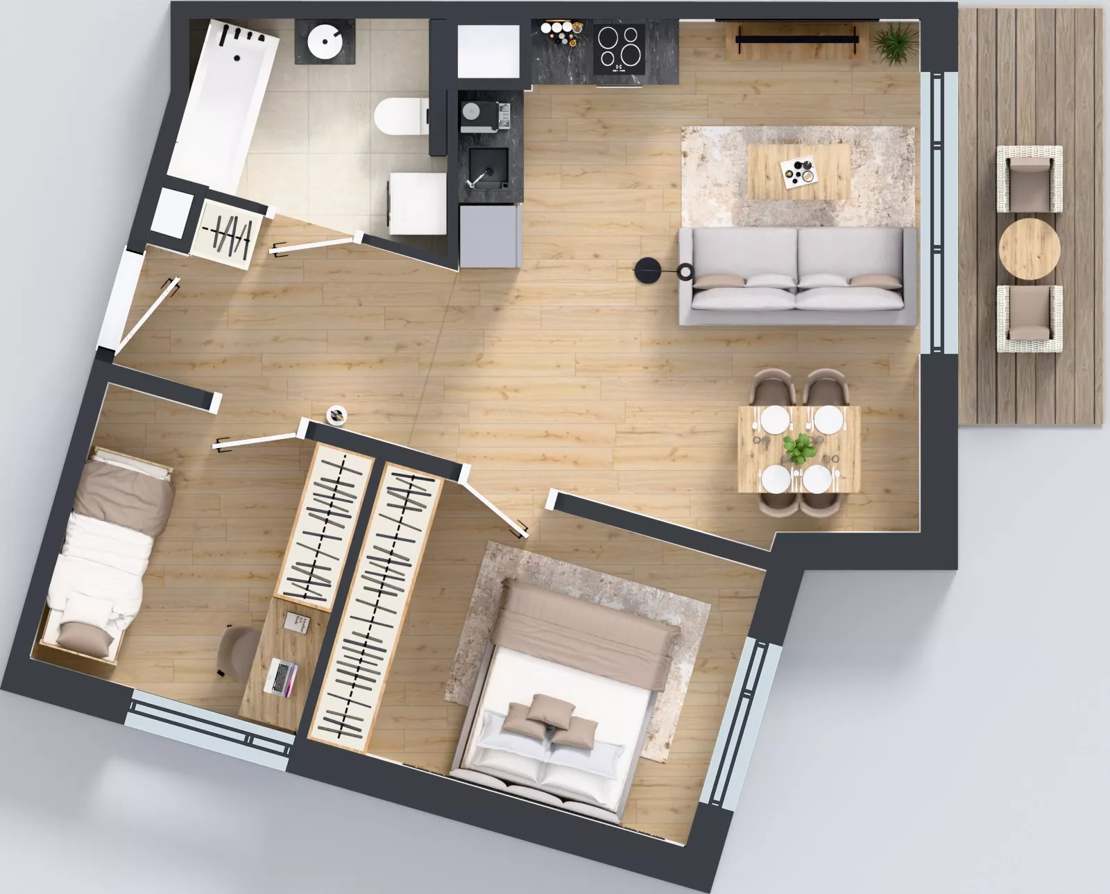 3 pokoje, mieszkanie 49,69 m², piętro 1, oferta nr AA0102, Pilczycka Vita, Wrocław, Pilczyce-Kozanów-Popowice Północne, Pilczyce, ul. Pilczycka 195