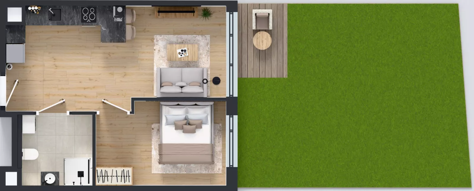 2 pokoje, mieszkanie 38,84 m², parter, oferta nr AB0002, Pilczycka Vita, Wrocław, Pilczyce-Kozanów-Popowice Północne, Pilczyce, ul. Pilczycka 195