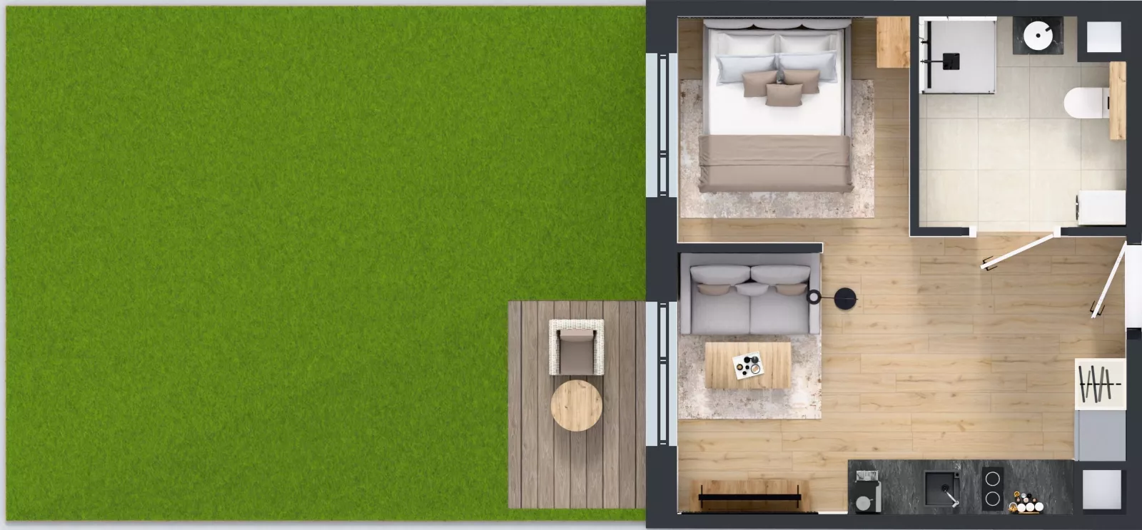 1 pokój, mieszkanie 28,98 m², parter, oferta nr AB0004, Pilczycka Vita, Wrocław, Pilczyce-Kozanów-Popowice Północne, Pilczyce, ul. Pilczycka 195