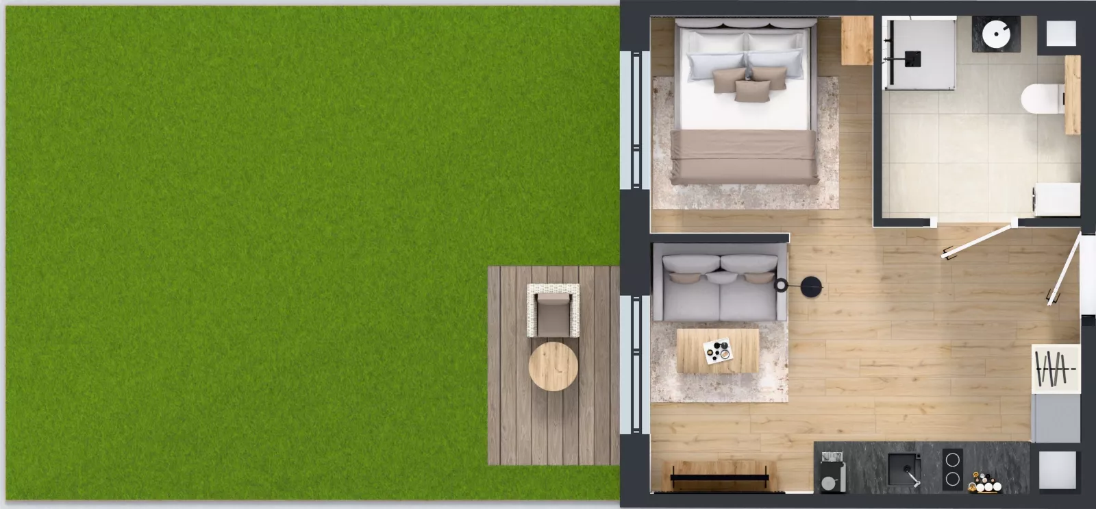 1 pokój, mieszkanie 29,02 m², parter, oferta nr AB0005, Pilczycka Vita, Wrocław, Pilczyce-Kozanów-Popowice Północne, Pilczyce, ul. Pilczycka 195