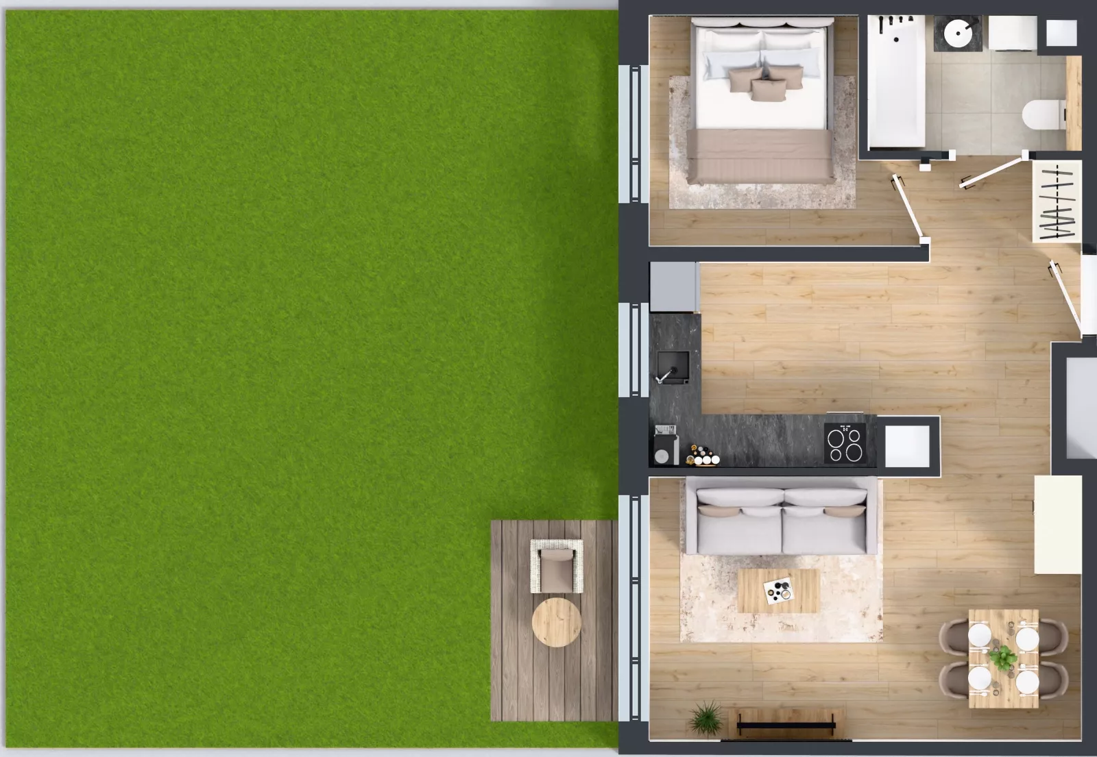 2 pokoje, mieszkanie 43,14 m², parter, oferta nr AB0006, Pilczycka Vita, Wrocław, Pilczyce-Kozanów-Popowice Północne, Pilczyce, ul. Pilczycka 195