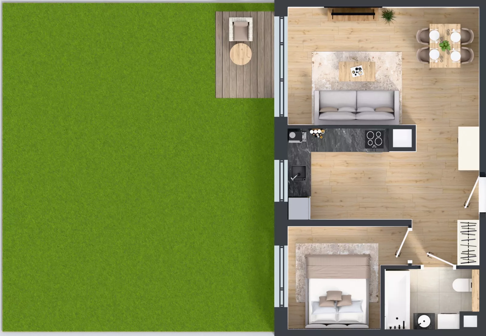 2 pokoje, mieszkanie 43,74 m², parter, oferta nr AB0007, Pilczycka Vita, Wrocław, Pilczyce-Kozanów-Popowice Północne, Pilczyce, ul. Pilczycka 195