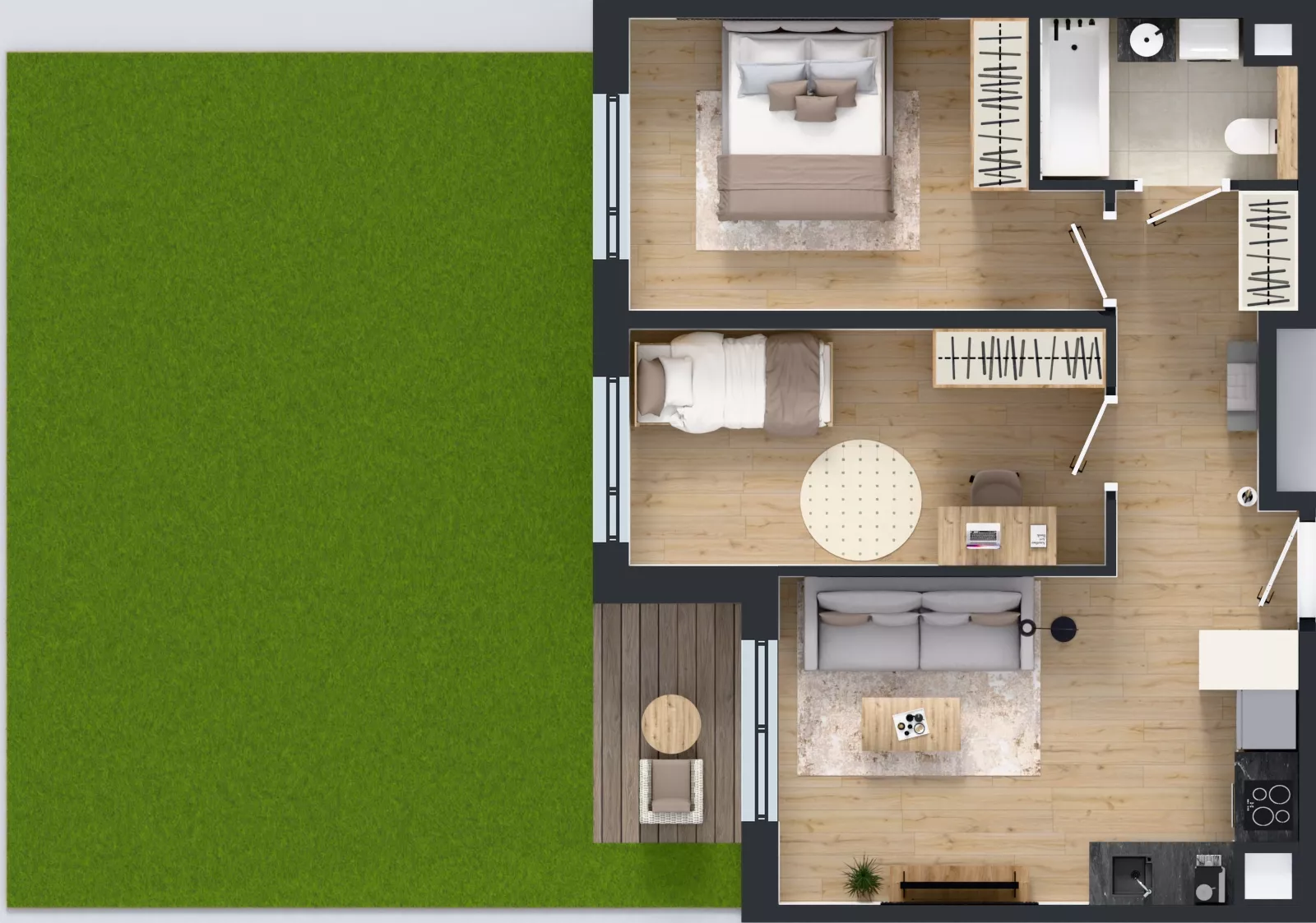 3 pokoje, mieszkanie 51,58 m², parter, oferta nr AB0008, Pilczycka Vita, Wrocław, Pilczyce-Kozanów-Popowice Północne, Pilczyce, ul. Pilczycka 195