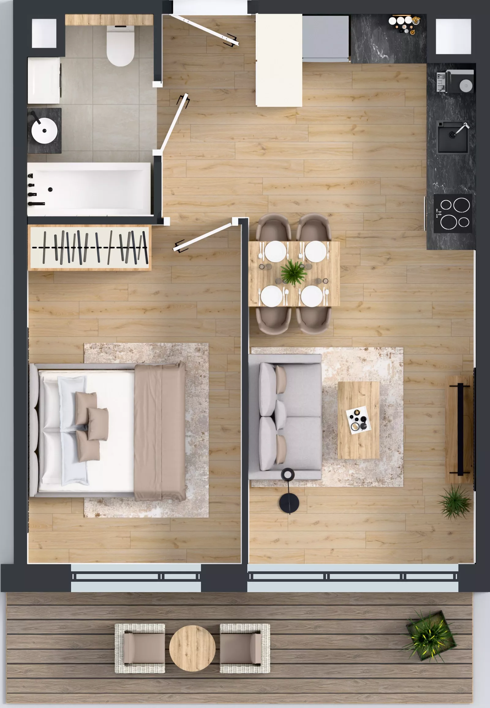 2 pokoje, mieszkanie 39,51 m², piętro 1, oferta nr AB0101, Pilczycka Vita, Wrocław, Pilczyce-Kozanów-Popowice Północne, Pilczyce, ul. Pilczycka 195